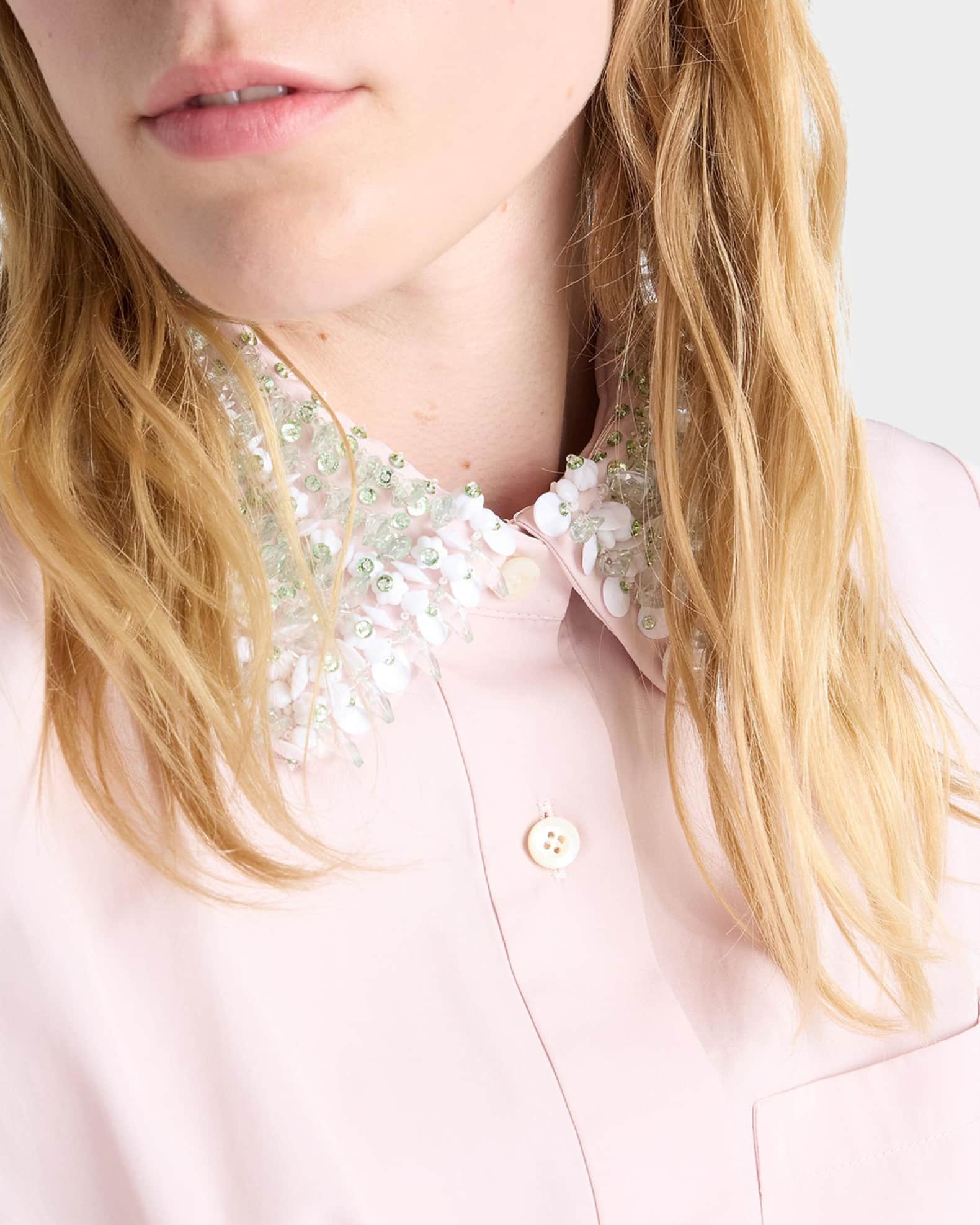 Prada Embroidered Poplin Shirt Dress | Neiman Marcus
