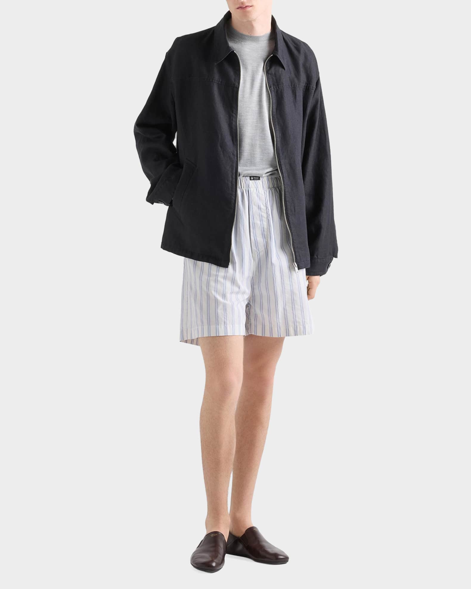 ジャケット・アウター PRADA Linen-blend tailored jacket Prada Men's Linen Jacket | Neiman Marcus