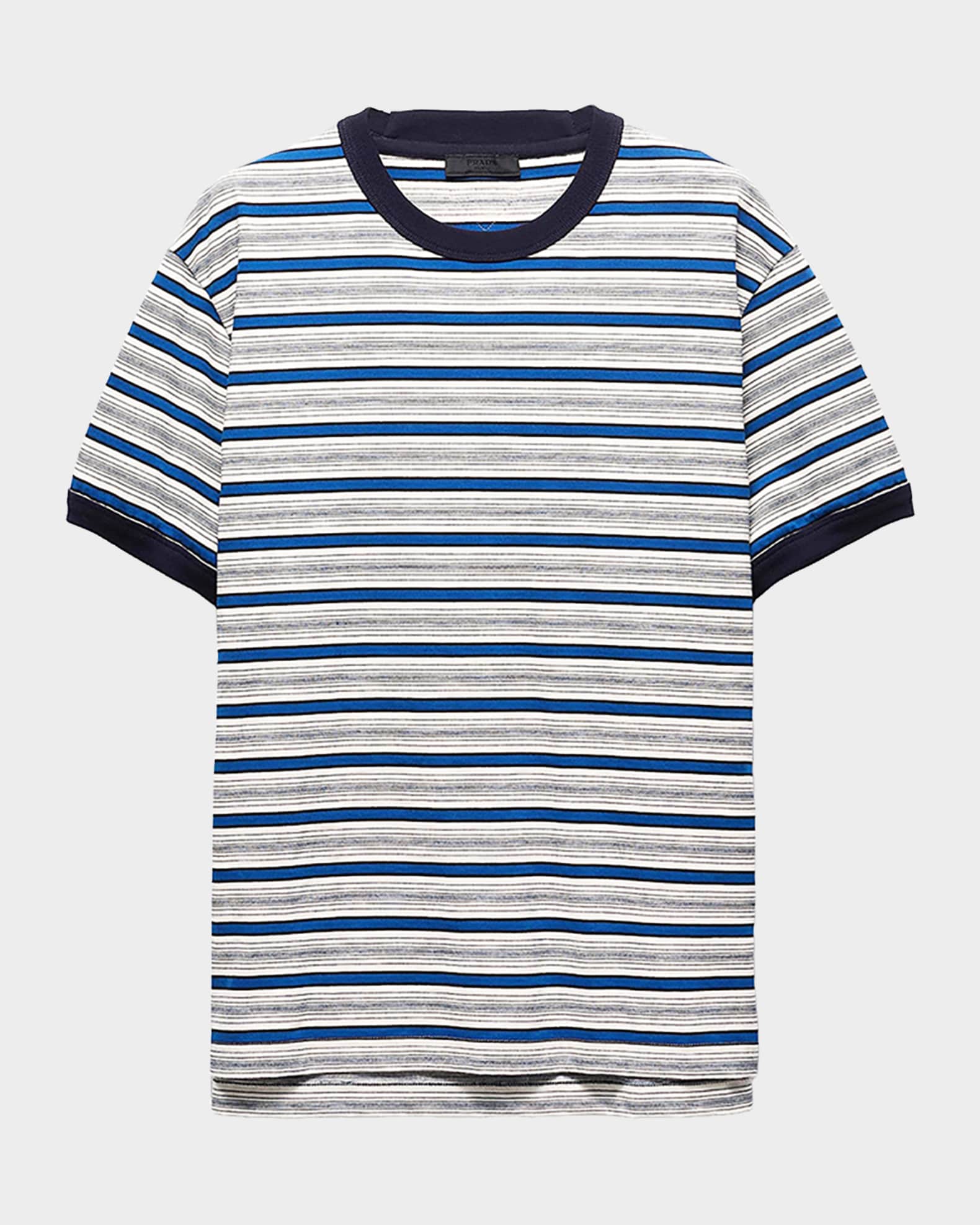Prada Men's Striped Cotton T-Shirt | Neiman Marcus