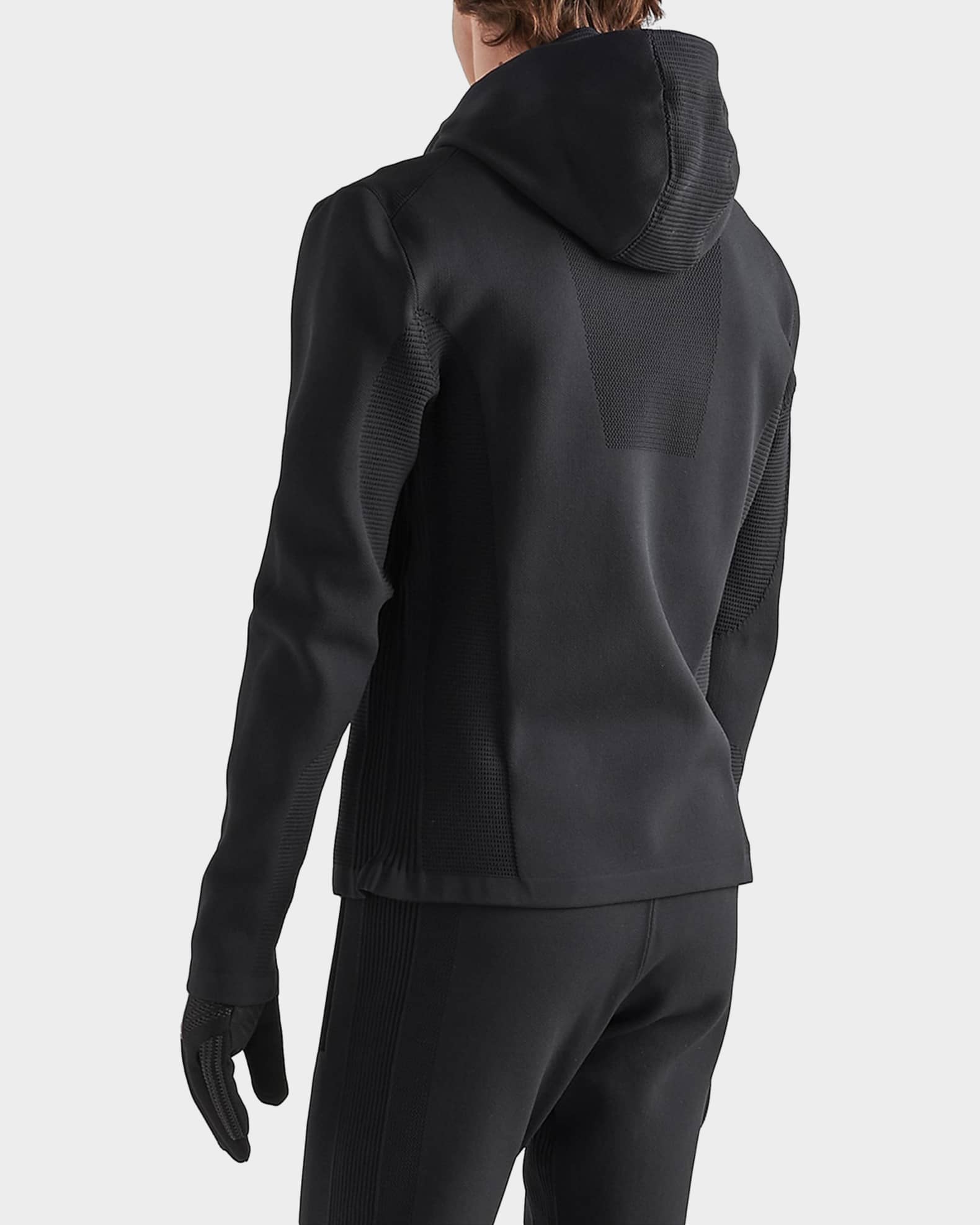 Prada Men's Techno Pique Hoodie | Neiman Marcus
