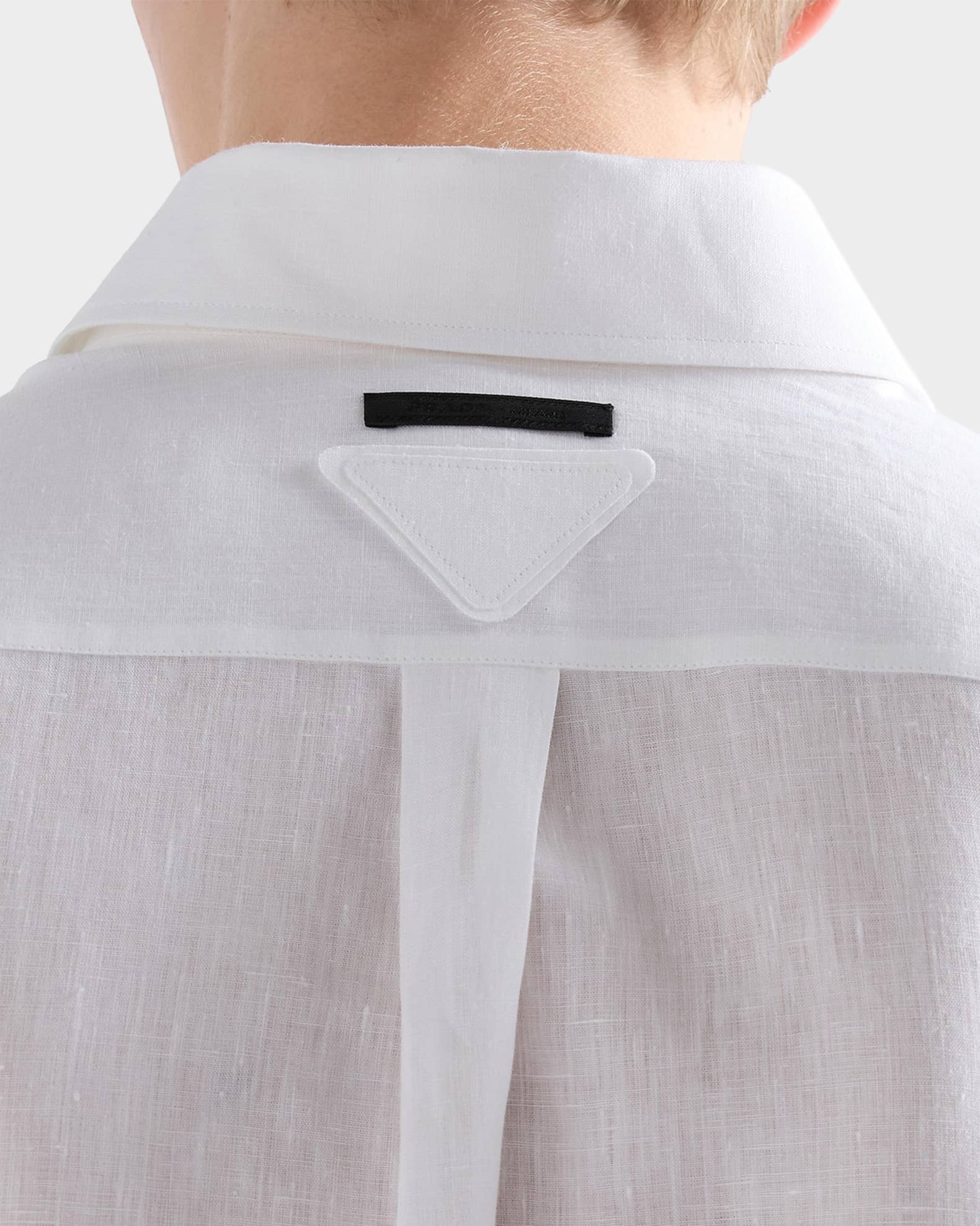 Prada Men's Button-Front Linen shirt | Neiman Marcus