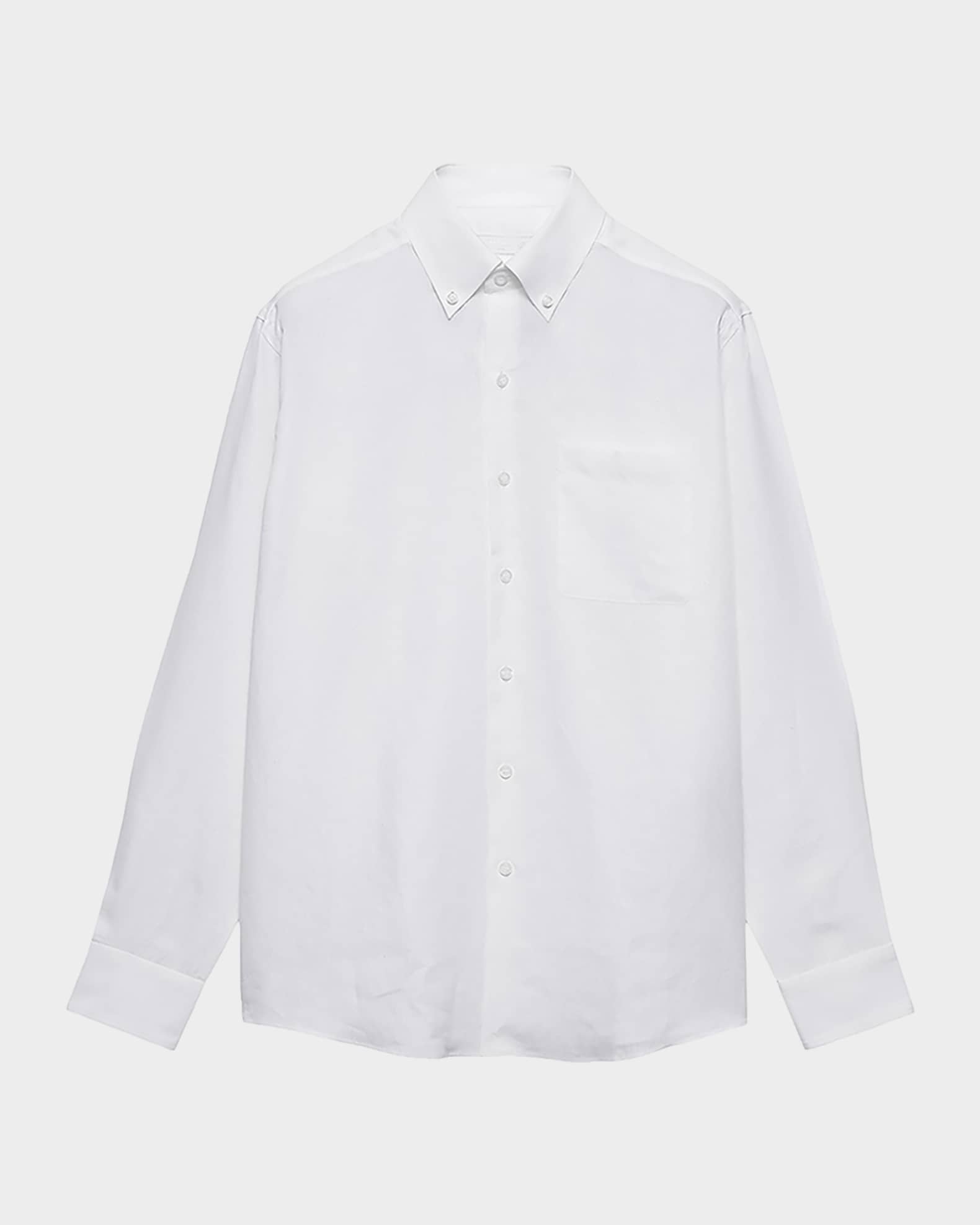 Prada Men's Button-Front Linen shirt | Neiman Marcus
