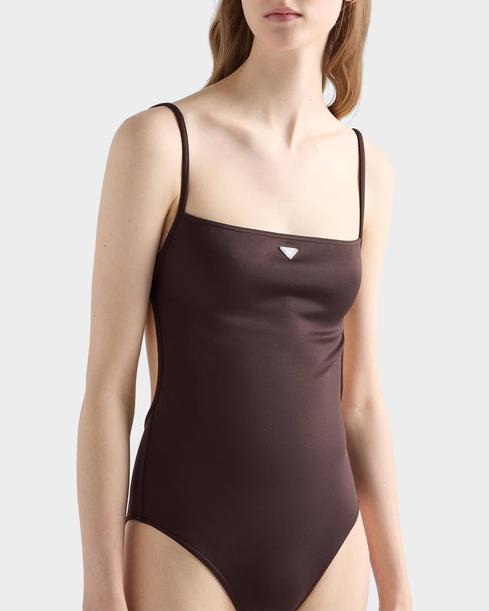 Prada Interlock Knit One-Piece Swimsuit | Neiman Marcus