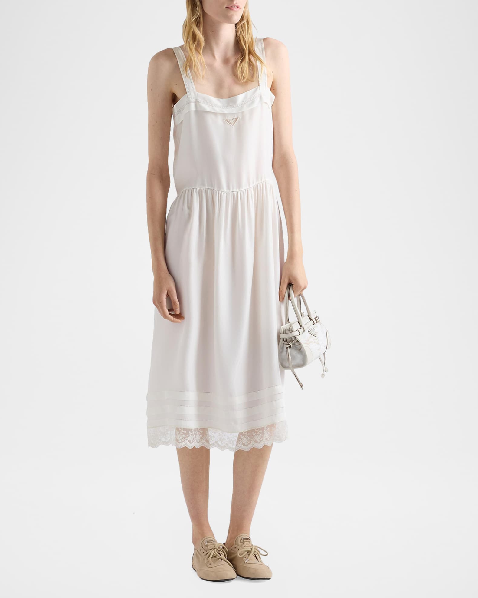 prada cocktail dress Prada Sequinned Tulle Midi Dress