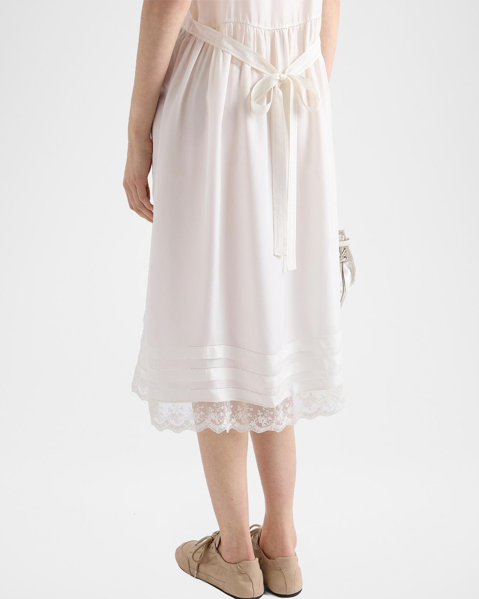 Prada Embroidered Old Washed Silk-Blend Dress | Neiman Marcus