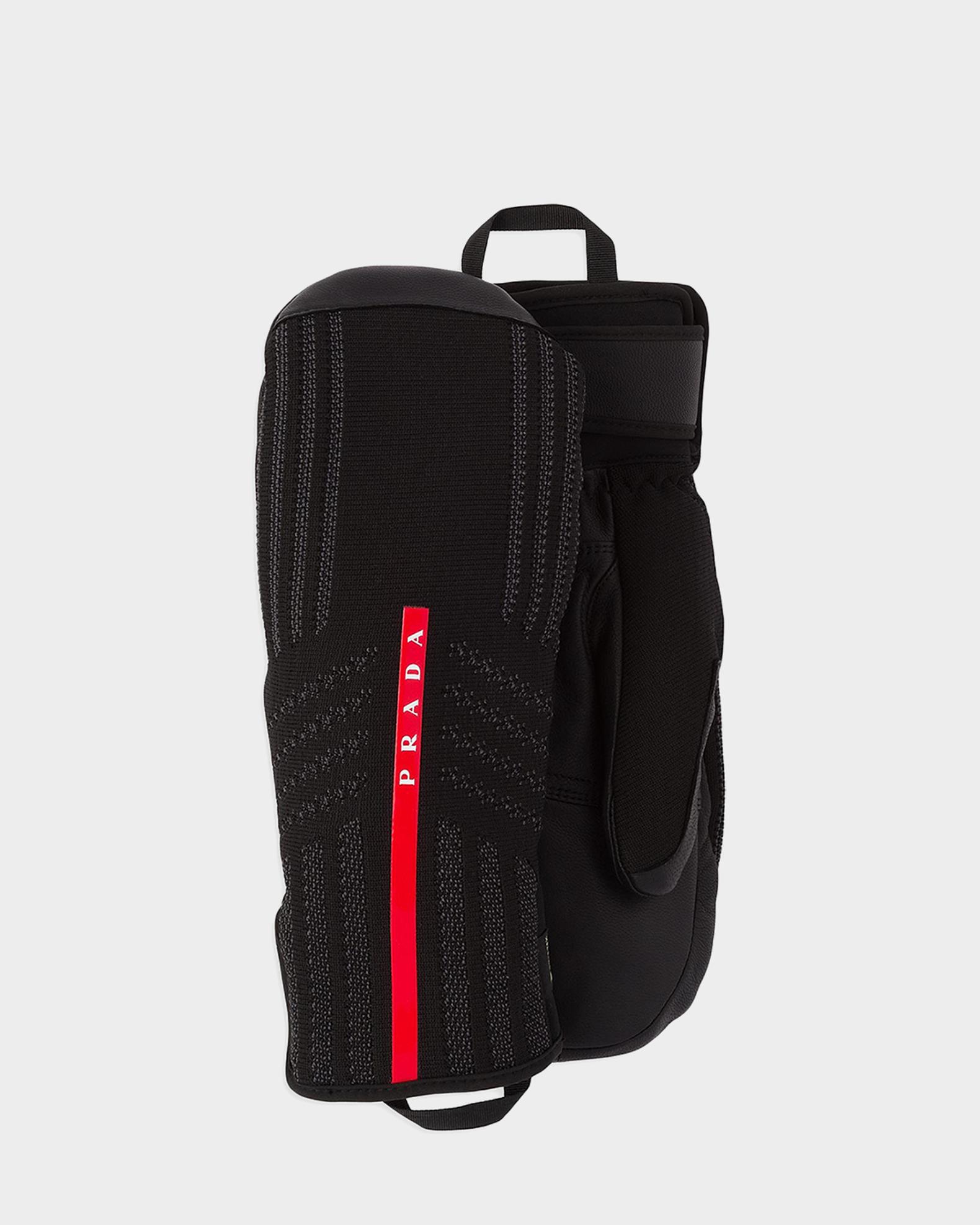 Prada Gore-Tex, Leather and Knit Ski Mittens | Neiman Marcus