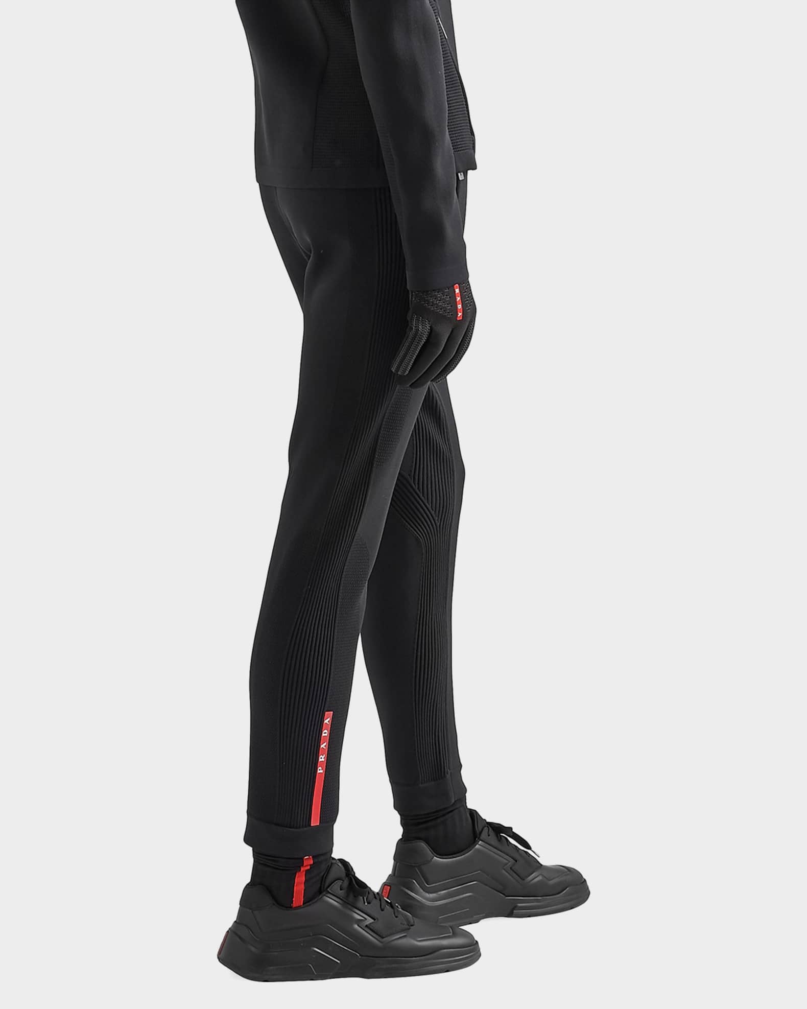 Prada Men's Techno Pique Pants | Neiman Marcus