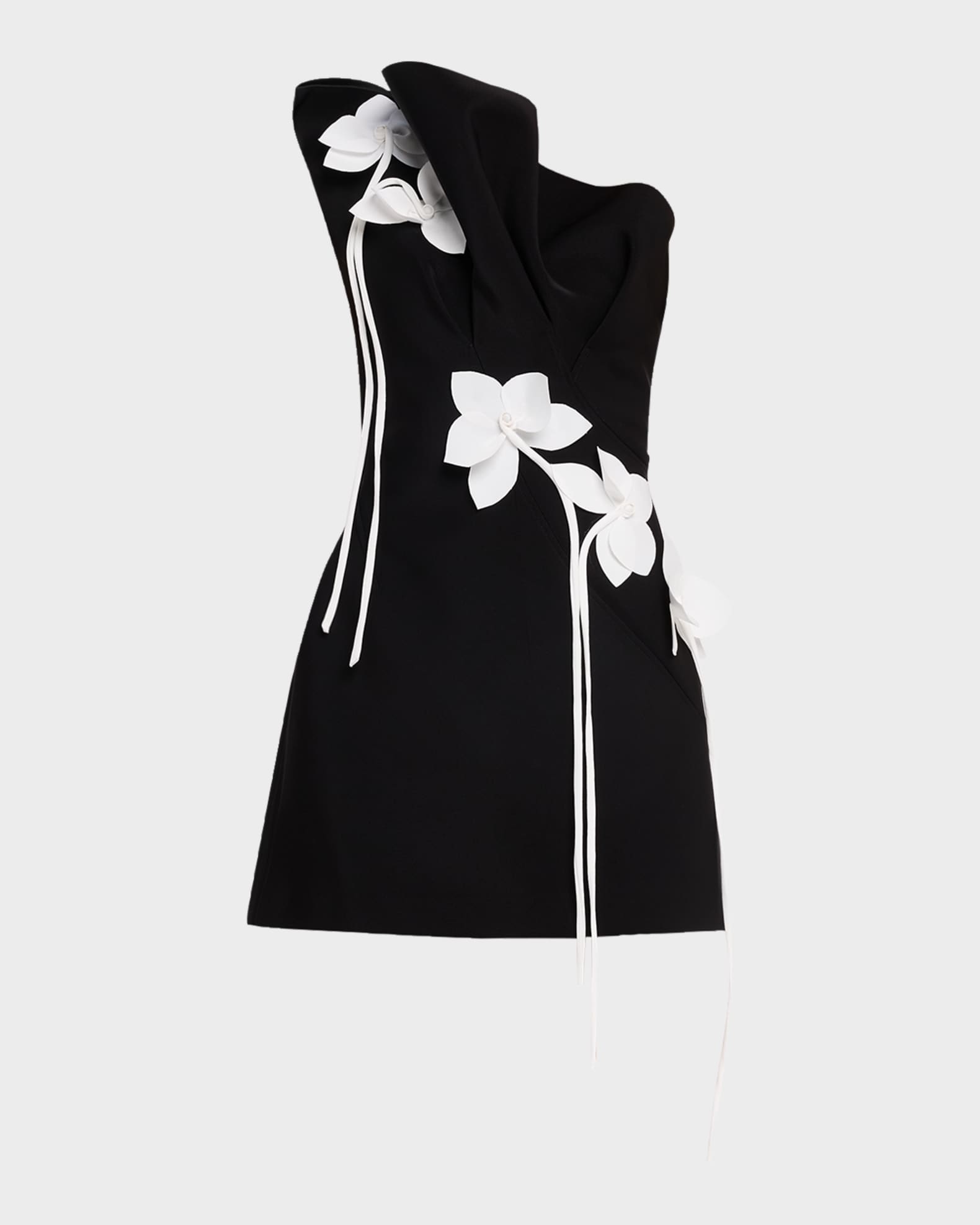 acler black mini dress Acler Petal Detail Fitted Black Dress