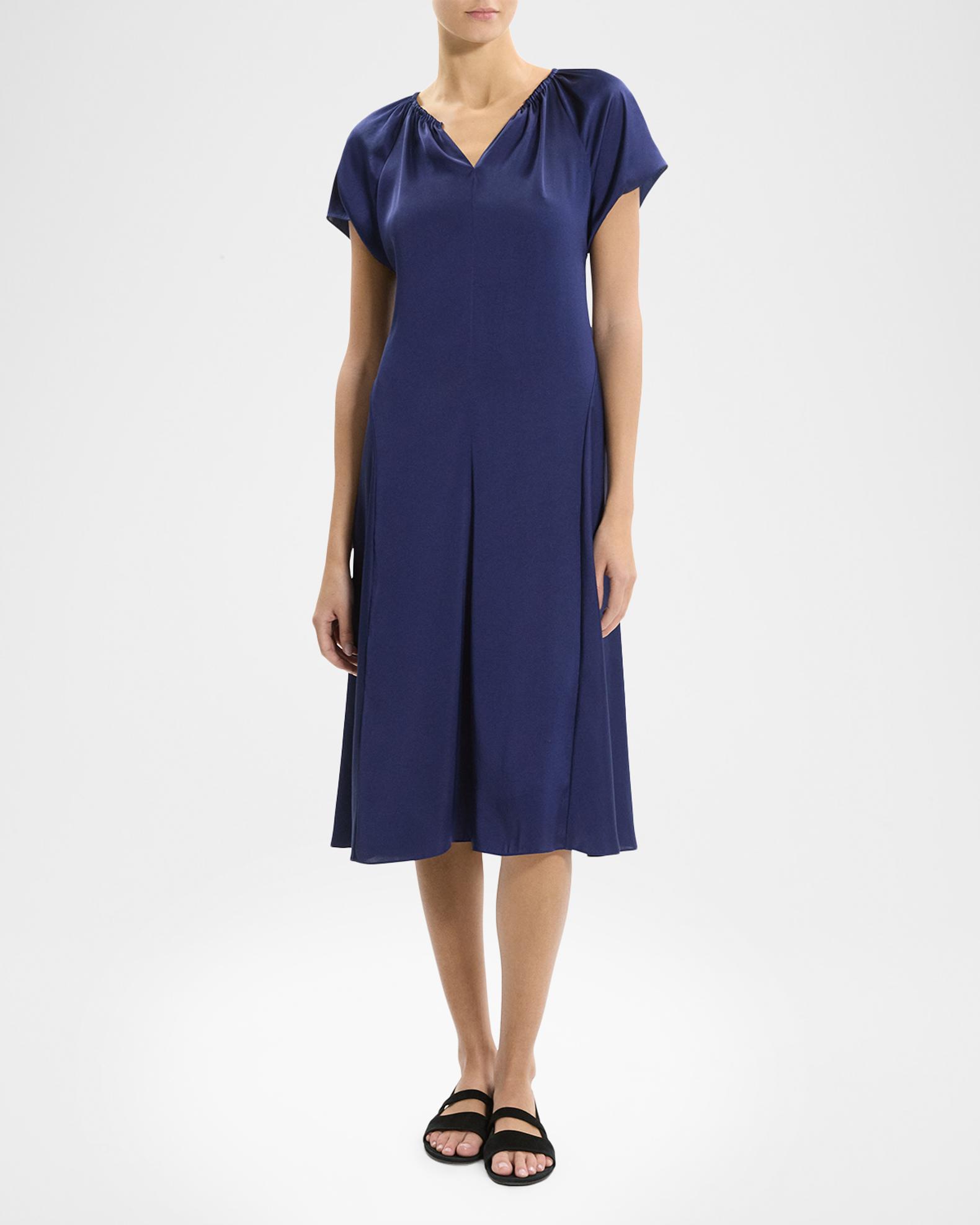Theory Satin A-Line Midi Dress