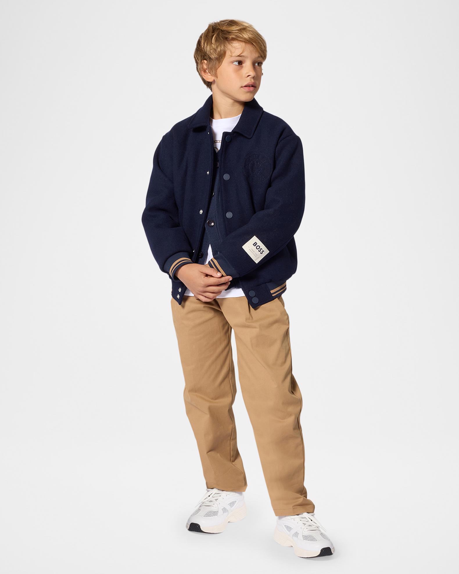 BOSS Boy's Logo Embroidered Bomber Jacket, Size 4-14 | Neiman Marcus