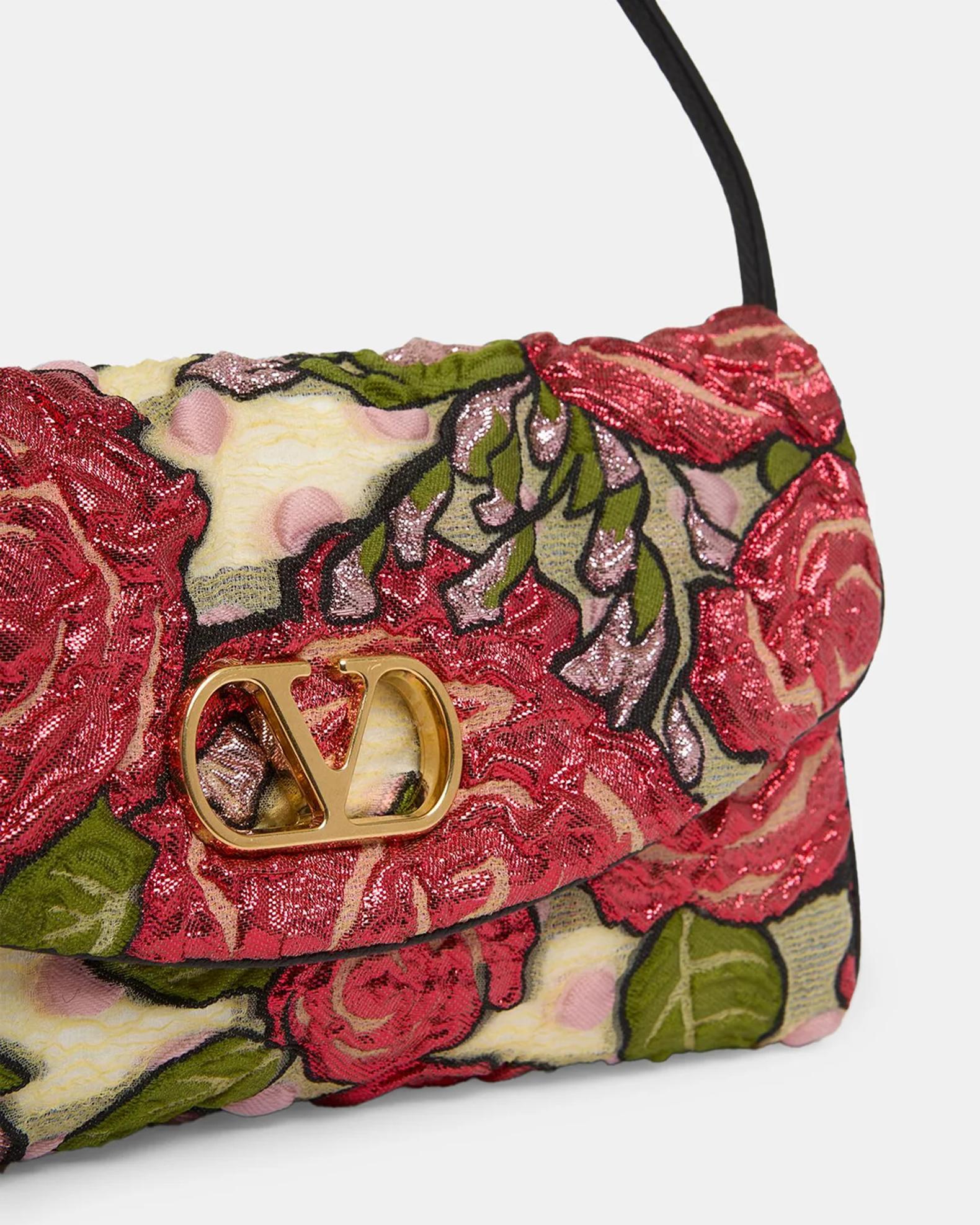 Valentino Garavani Small Floral Jacquard Shoulder Bag | Neiman Marcus
