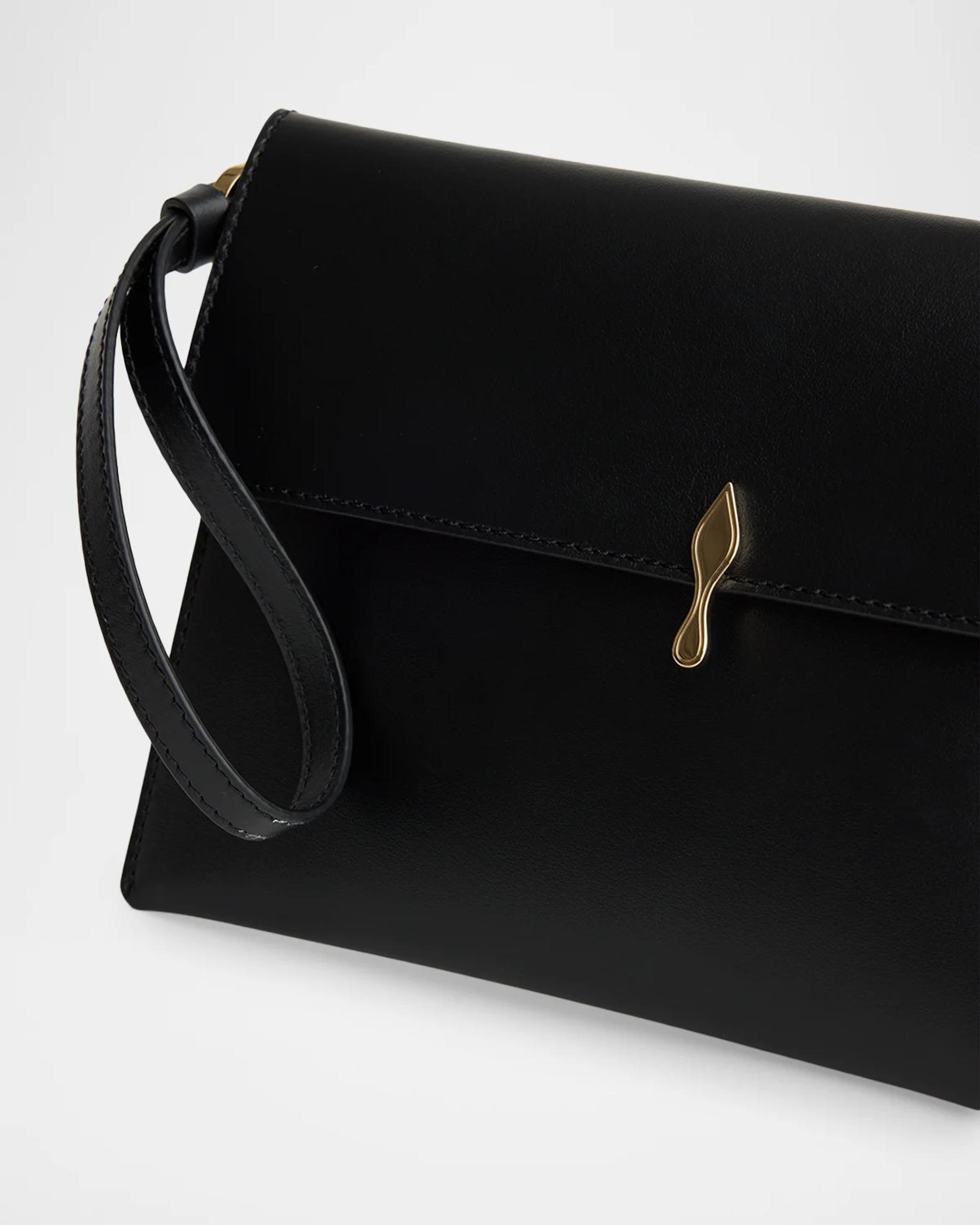 Christian Louboutin Bettina Flat Leather Pouch Bag | Neiman Marcus