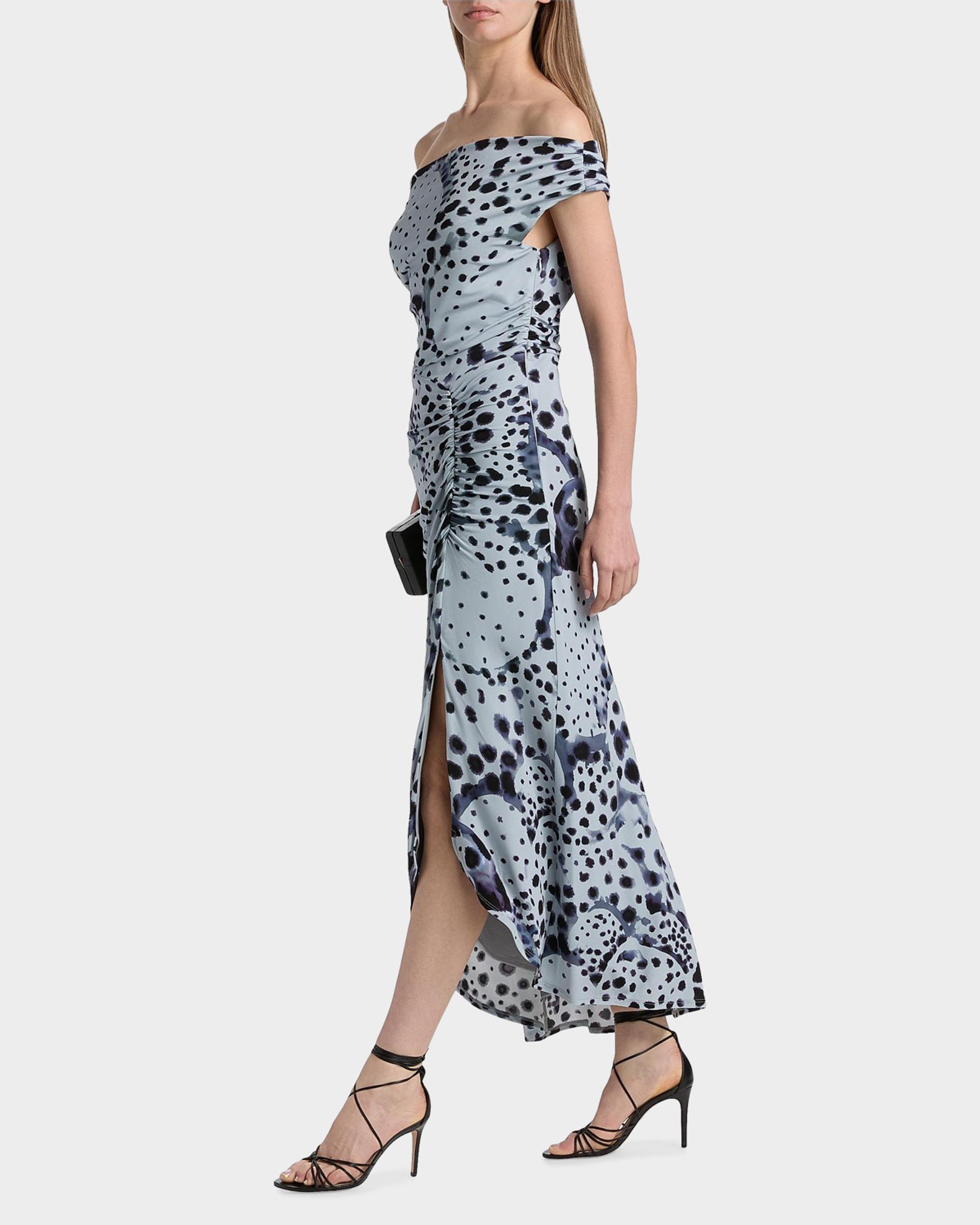 AMUR Ella Pearl Ray Print Midi Dress | Neiman Marcus