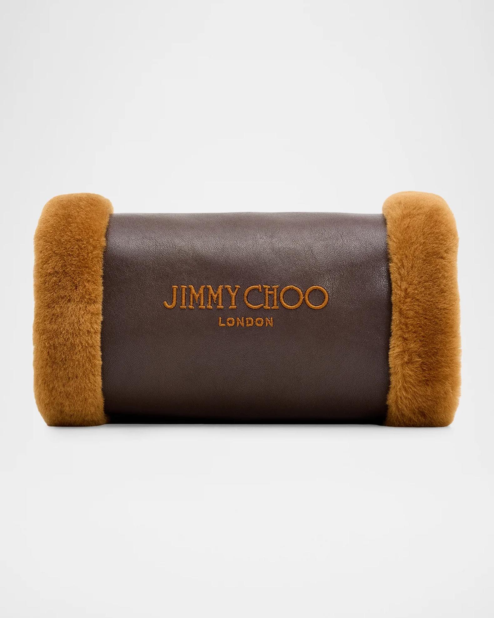 チャーリー Jimmy Choo Shearling & Leather Hand Warmer Crossbody Bag | Neiman