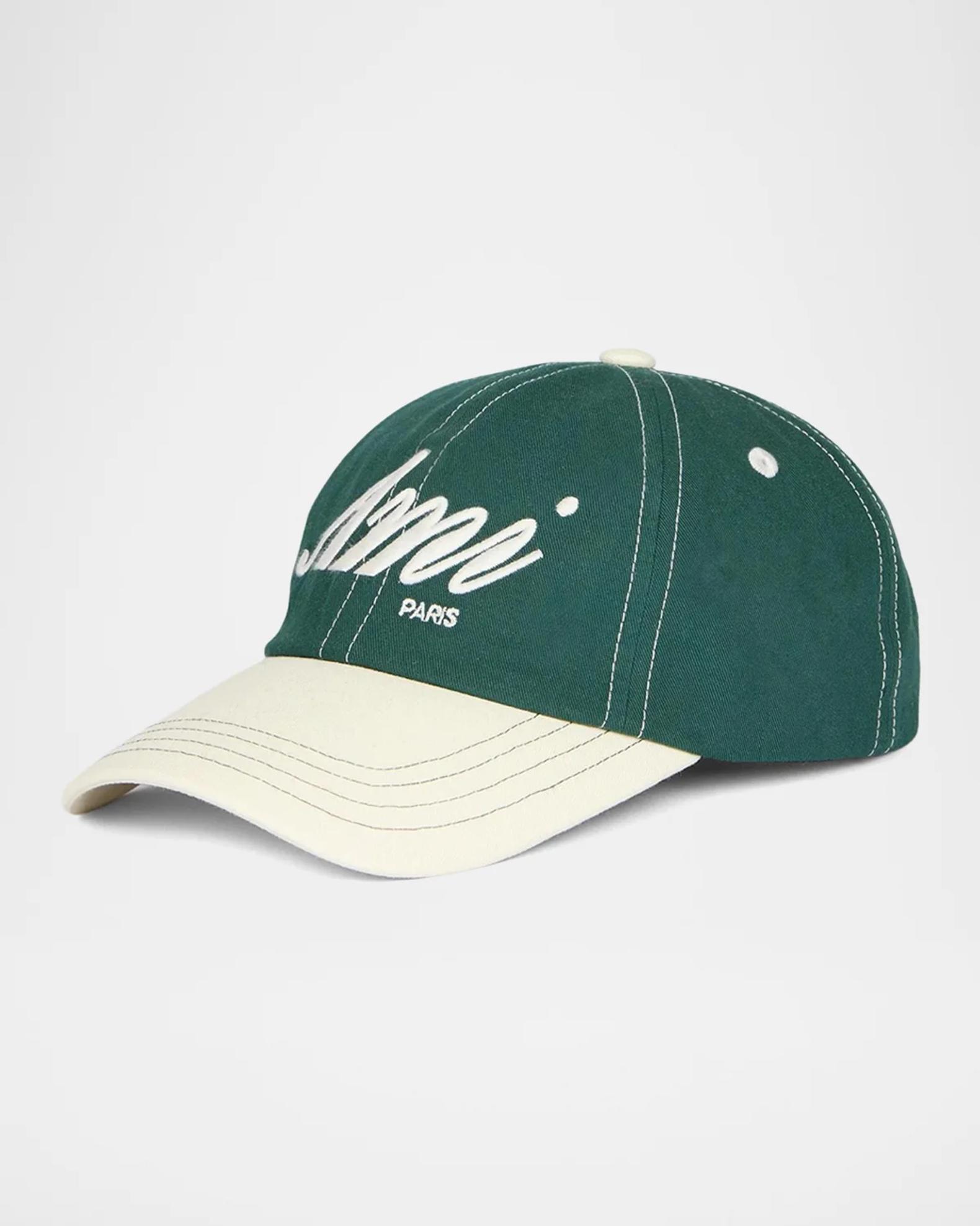 Ami Paris Men's Embroidered Logo Bicolor Baseball Cap | Neiman Marcus