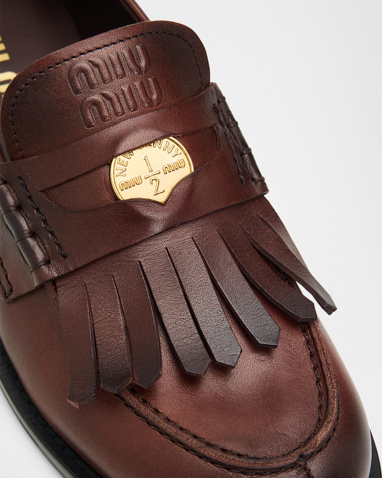 Miu Miu Fringed Leather Penny Loafers | Neiman Marcus