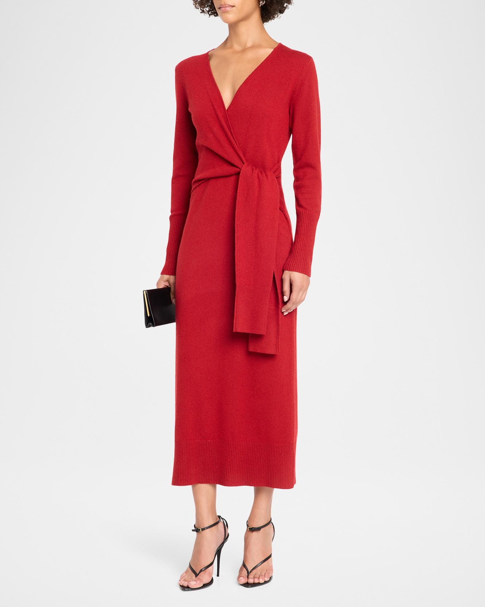 knit wrap dresses Veronica Beard Salomez Midi Dress Gathered