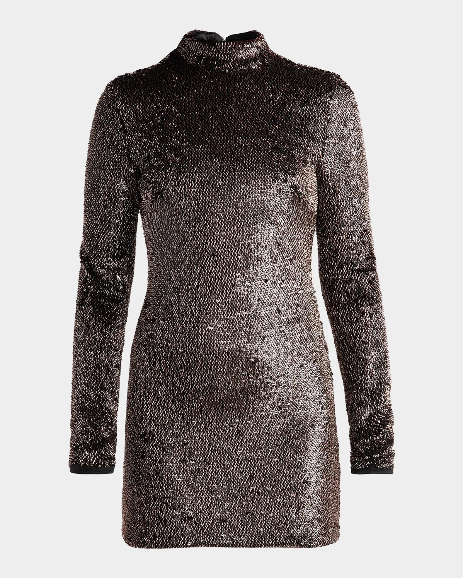 knit mock turtleneck dress Sylee Textured-Knit Mock-Turtleneck Mini fall wedding dress
