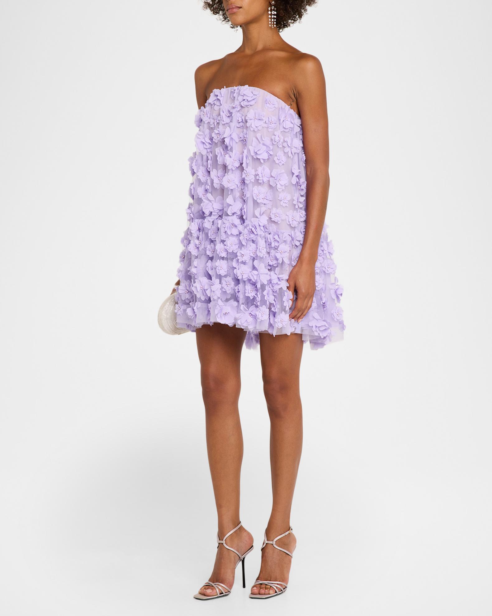 helsi strapless beaded mini dress with floral applique Bianca Embroidered 3D White dressing is the nav-135 Oscars (not red) carpet: Size #:10