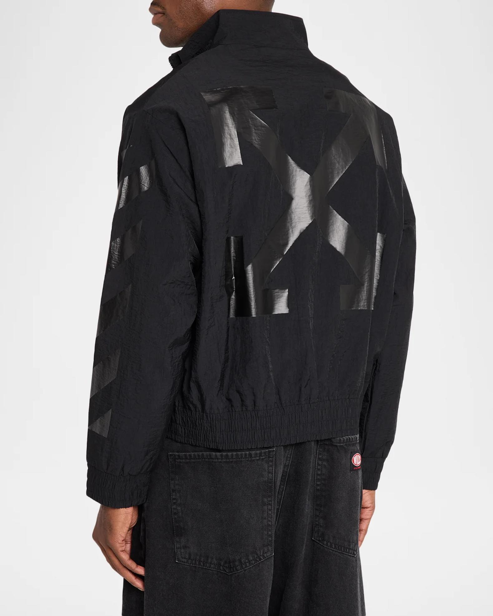 Off-White Men's Glossy Arrow Nylon Track Jacket | Neiman Marcus