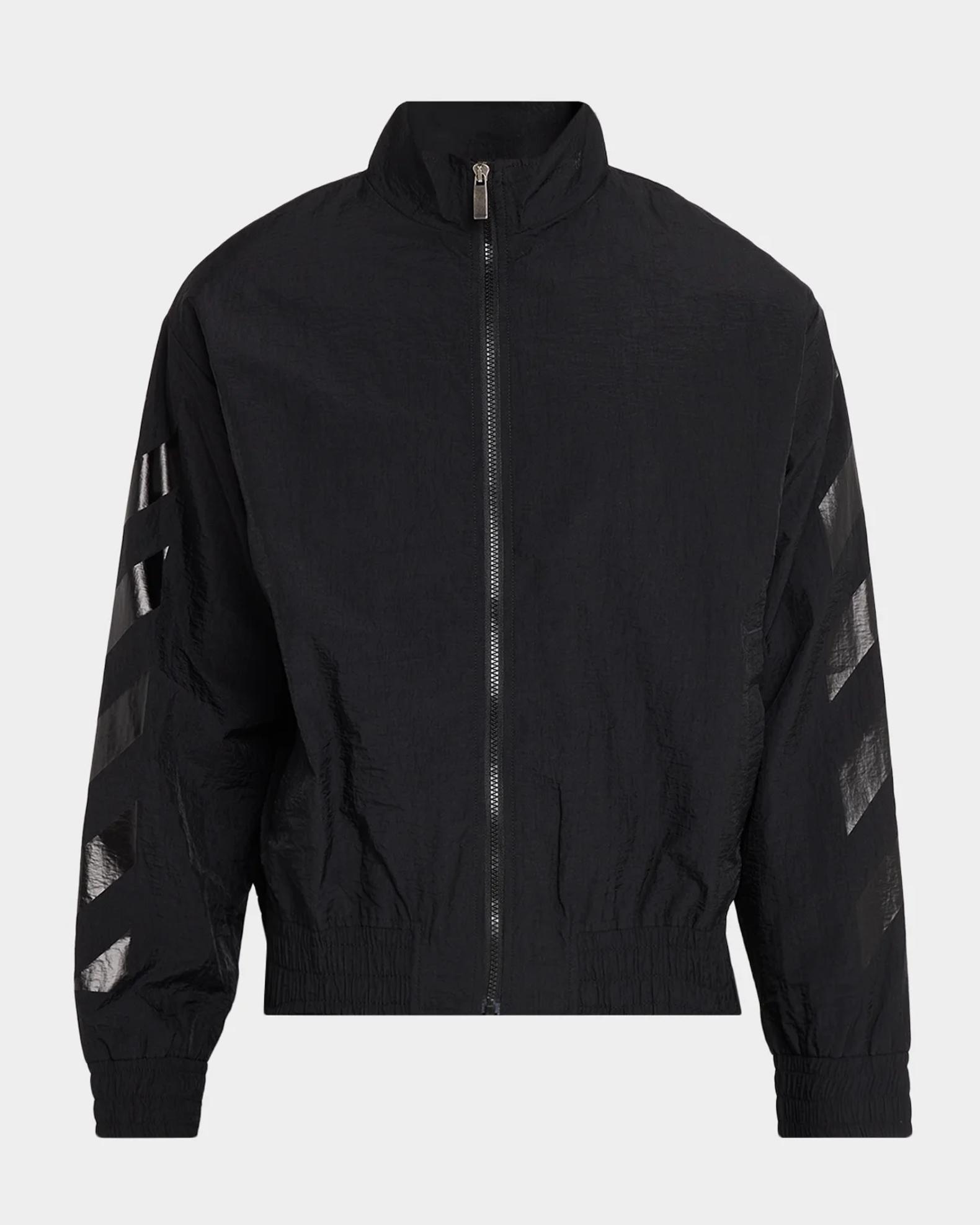 Off-White Men's Glossy Arrow Nylon Track Jacket | Neiman Marcus
