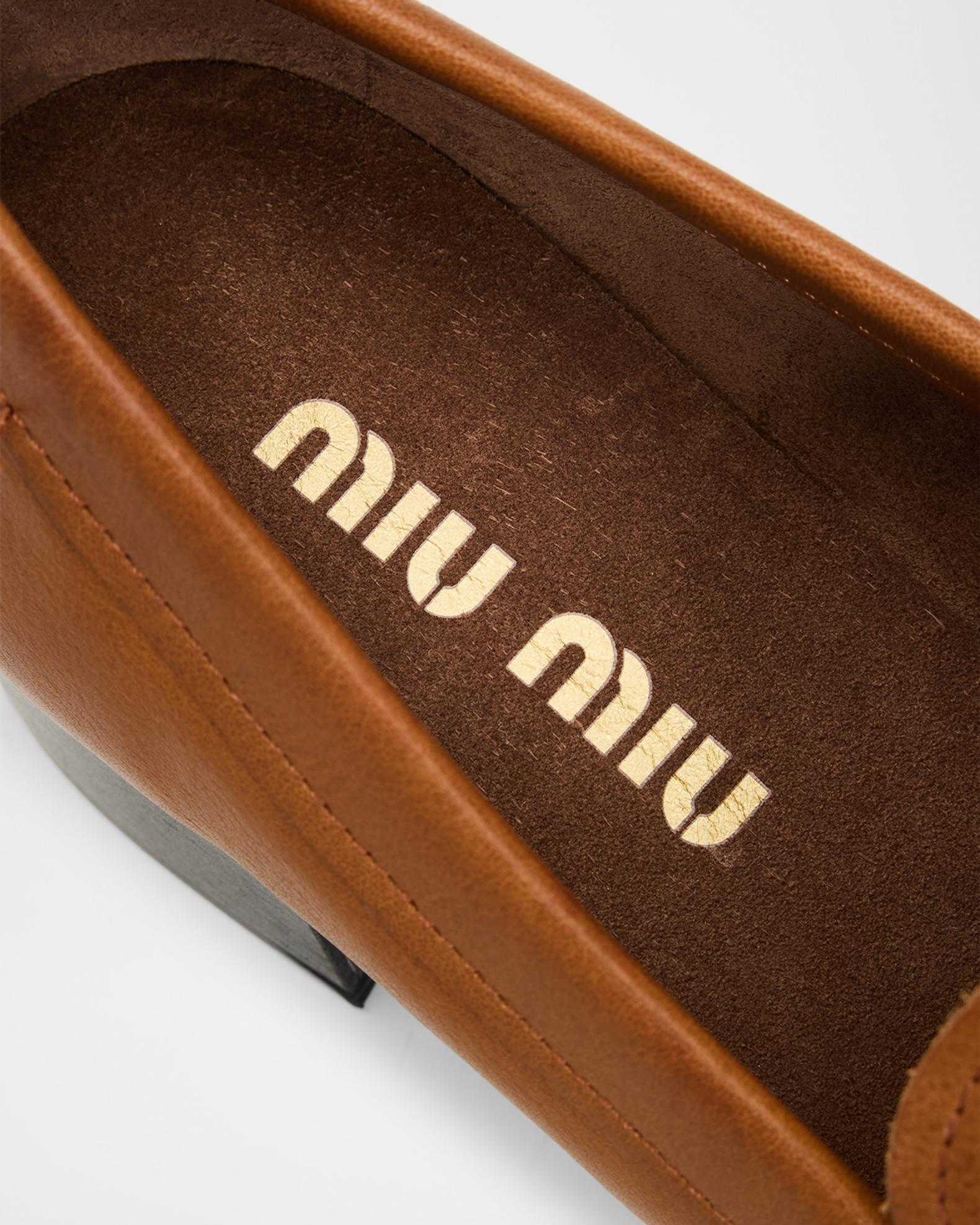 Miu Miu 40mm Leather Loafer Pumps | Neiman Marcus