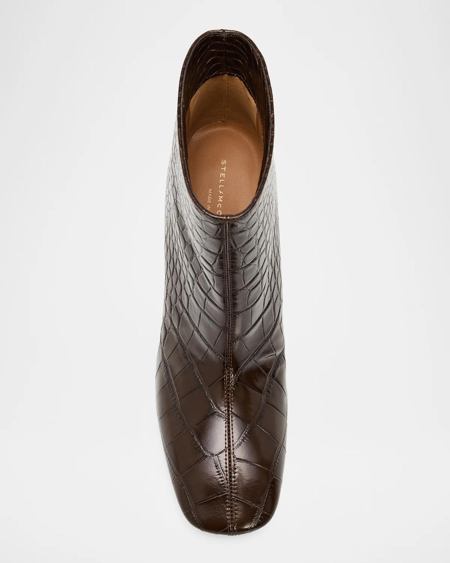 Stella McCartney 85mm Croc-Embossed Vegan Leather Ankle Boots