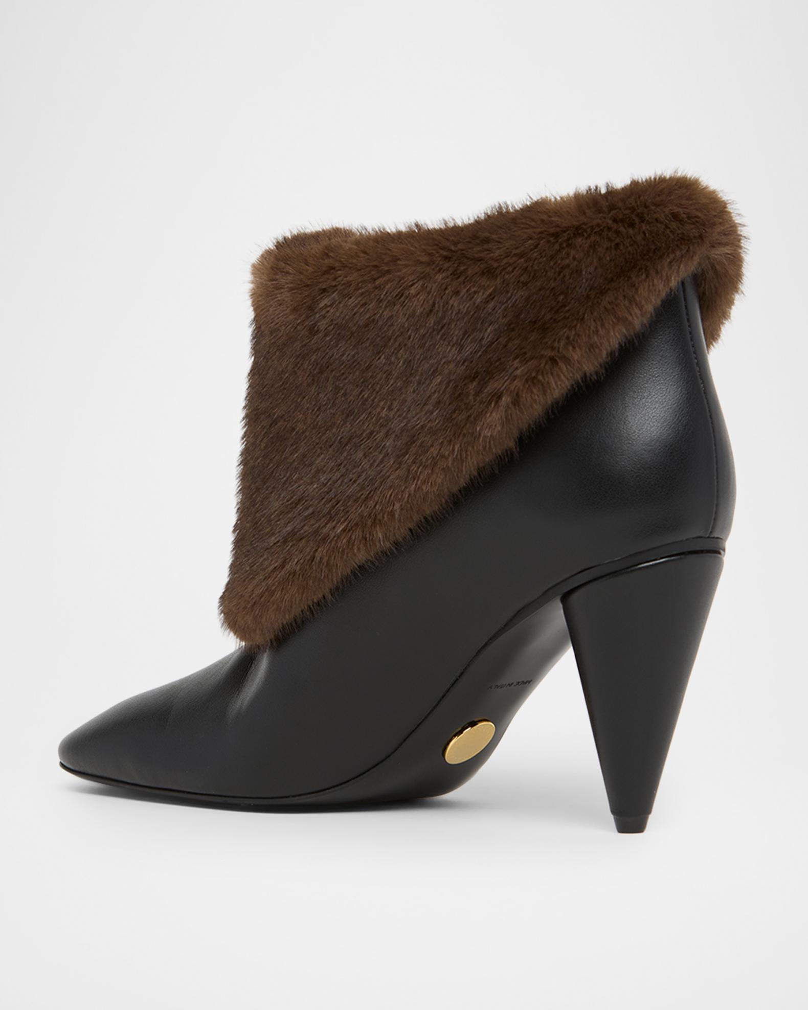 Stella McCartney 80MM Faux-Fur Cuff Ankle Boots | Neiman Marcus