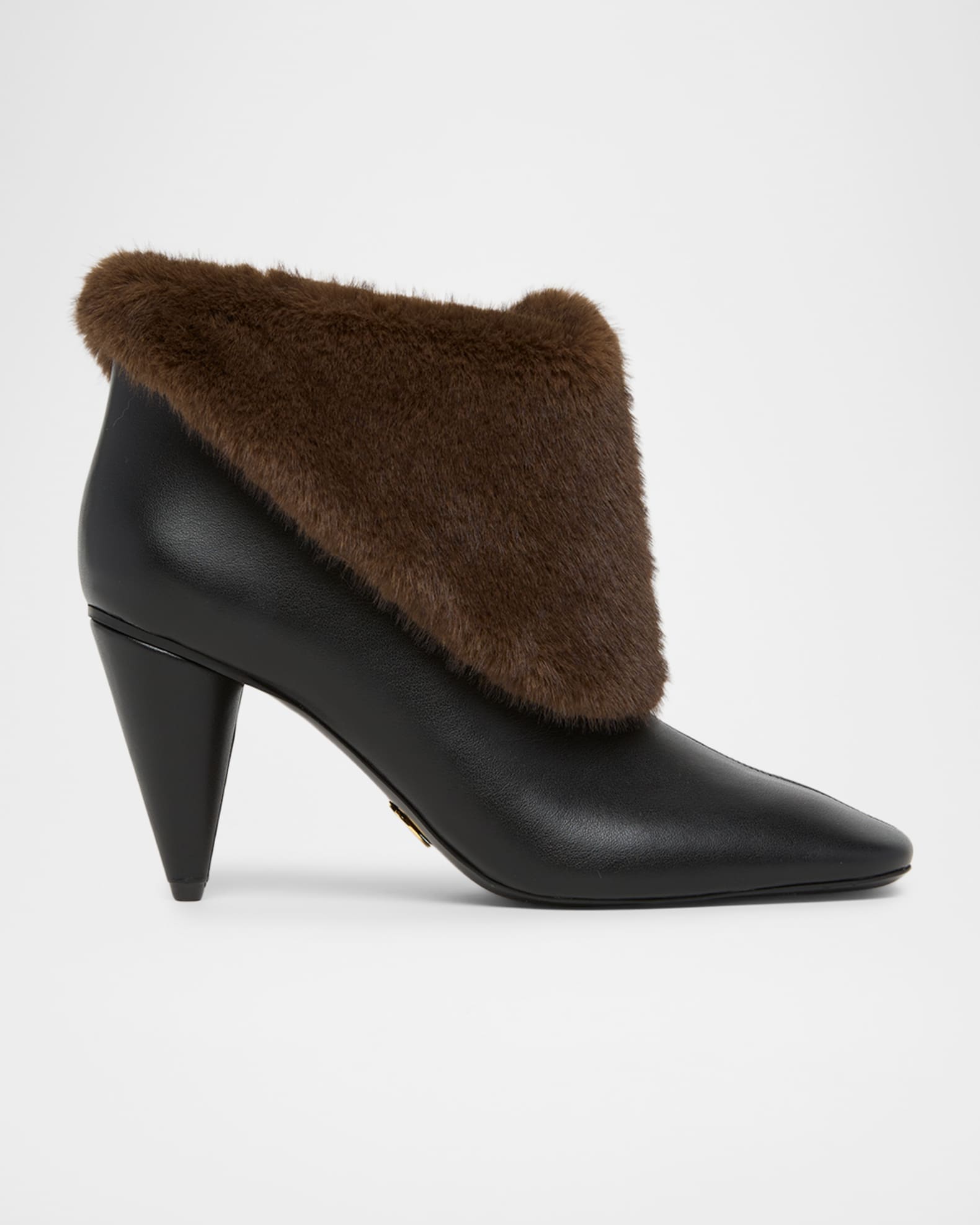 Stella McCartney 80MM Faux-Fur Cuff Ankle Boots | Neiman Marcus