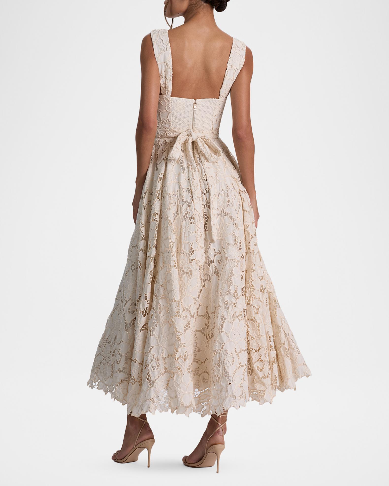ALICE + OLIVIA Esma Floral Embroidered Maxi Dress | Neiman Marcus