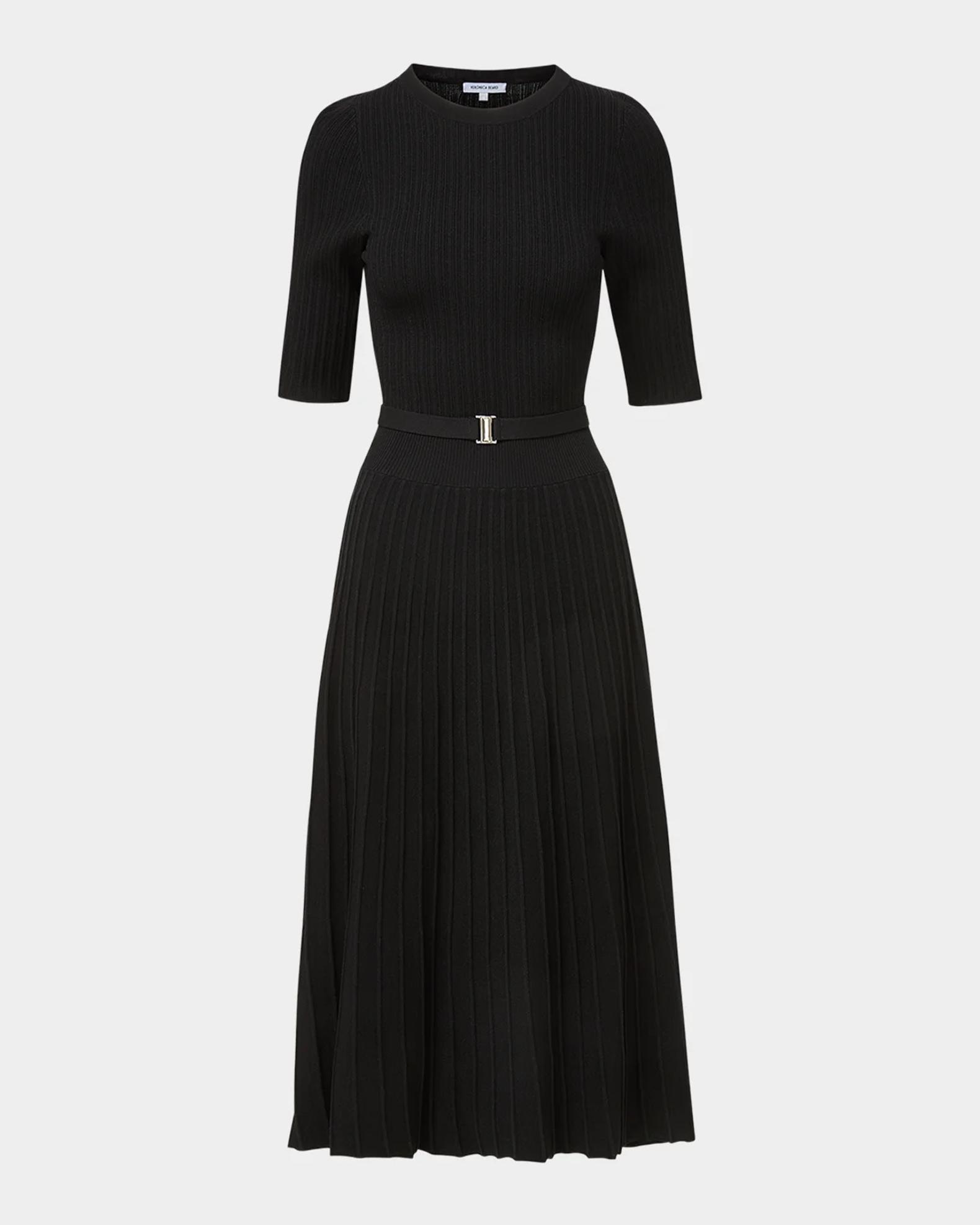 Veronica Beard Elthea Belted Midi Dress | Black