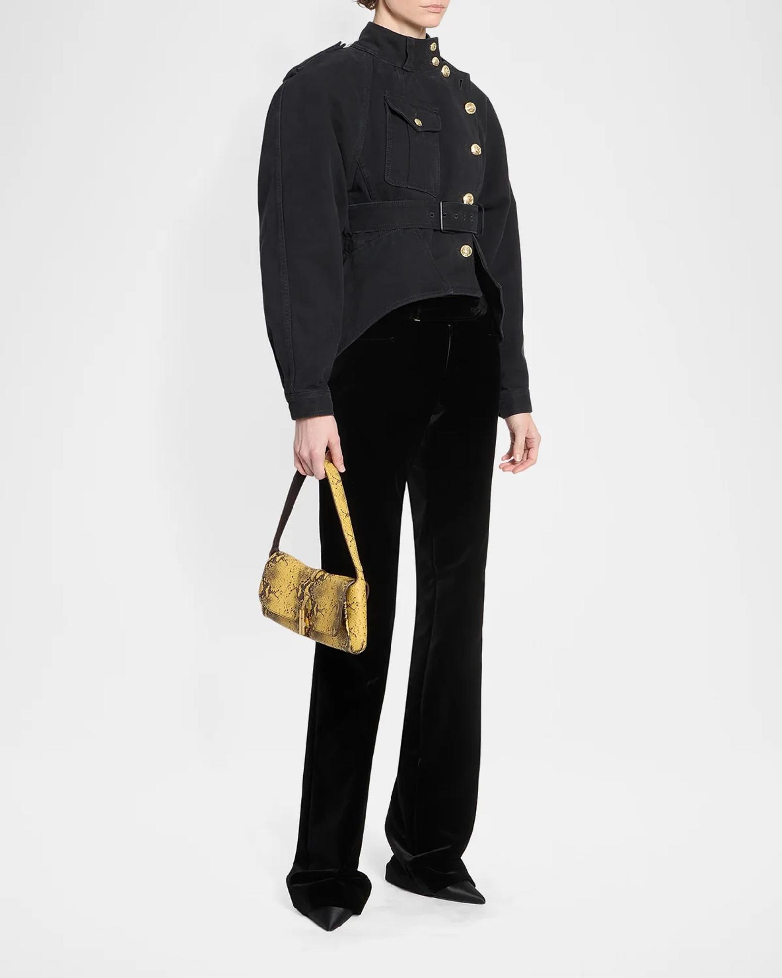 Balmain Metropolis Python-Embossed Leather Shoulder Bag | Neiman Marcus