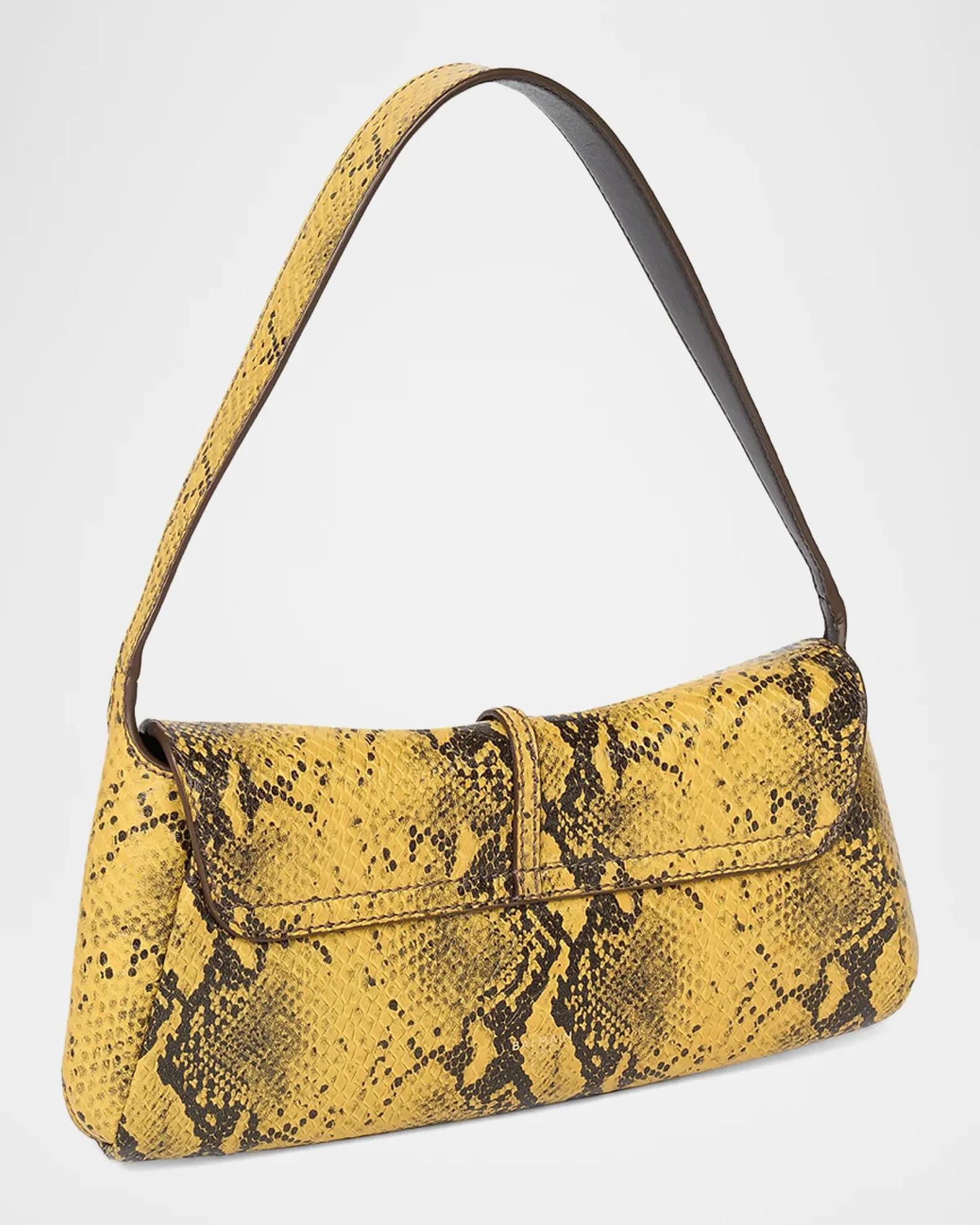 Balmain Metropolis Python-Embossed Leather Shoulder Bag | Neiman