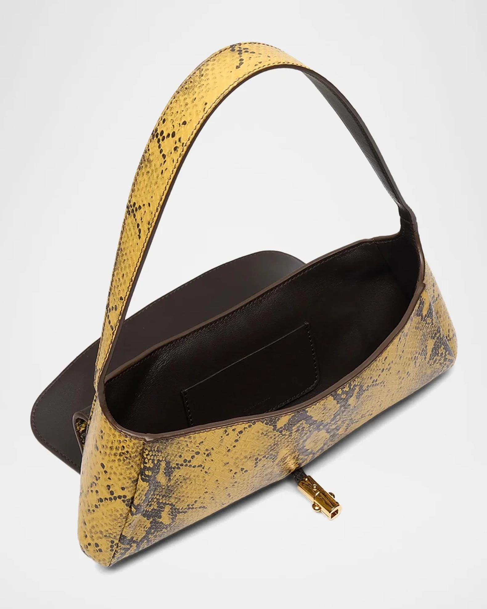 Balmain Metropolis Python-Embossed Leather Shoulder Bag | Neiman Marcus