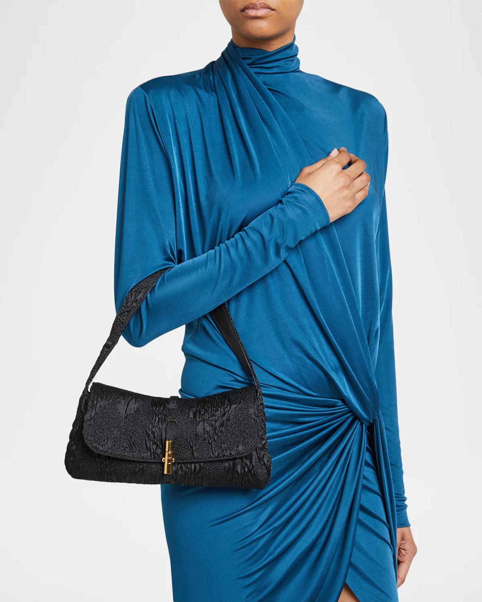 Balmain Metropolis Crinkled Shoulder Bag | Neiman Marcus