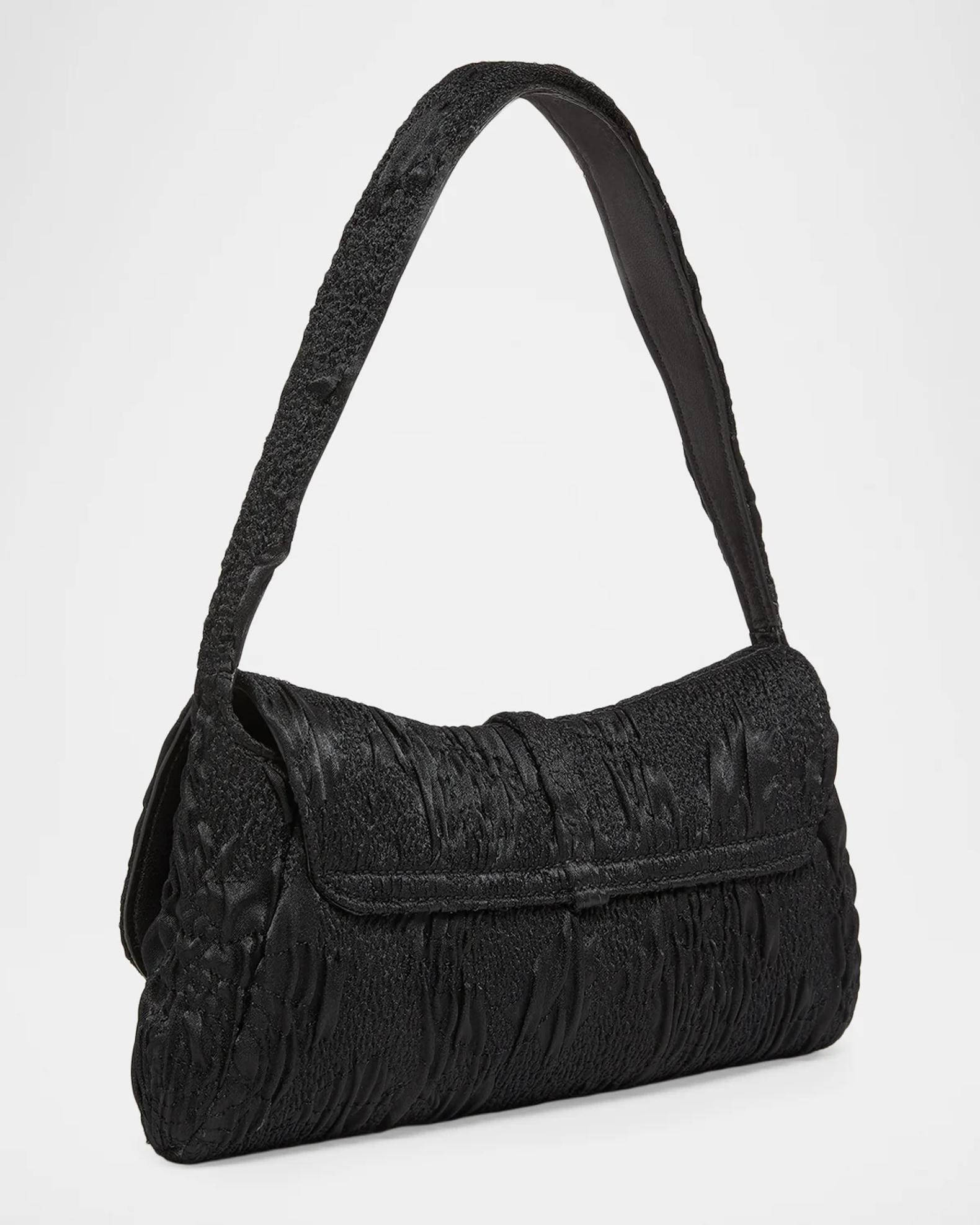 Balmain Metropolis Crinkled Shoulder Bag | Neiman Marcus
