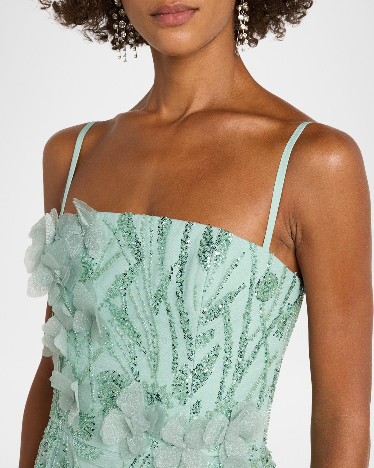 HELSI Lily Floral Beaded Fit & Flare Midi Dress | Neiman Marcus