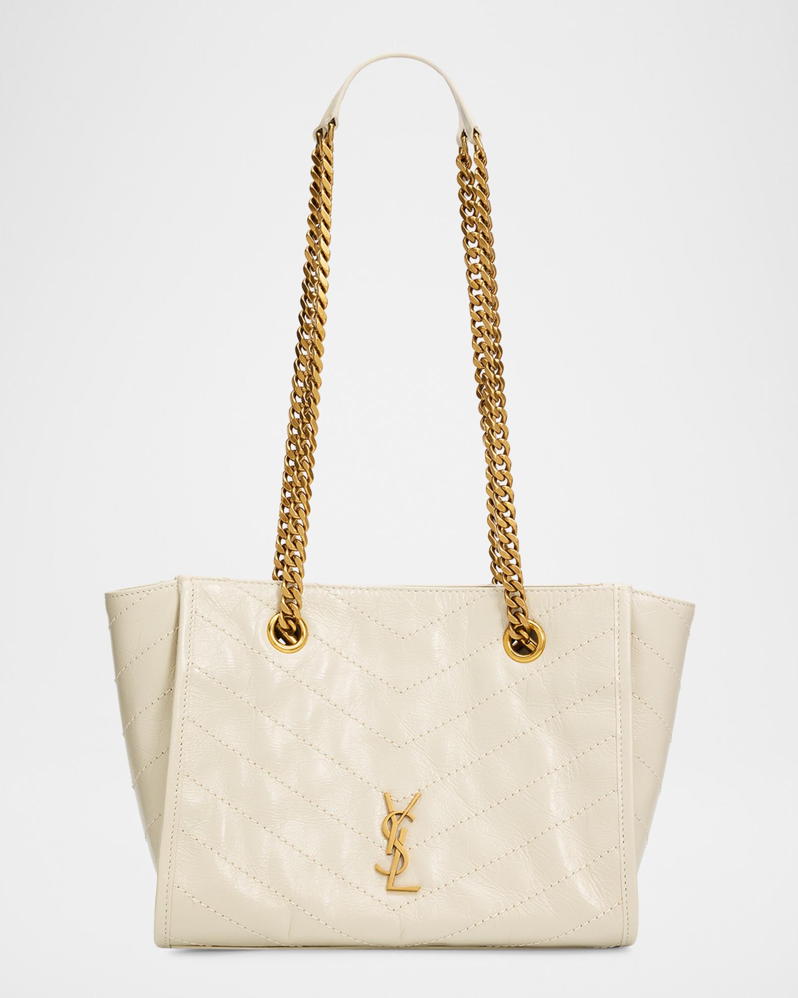 Saint Laurent Small Chevron Leather Niki Shopping Bag | Neiman Marcus