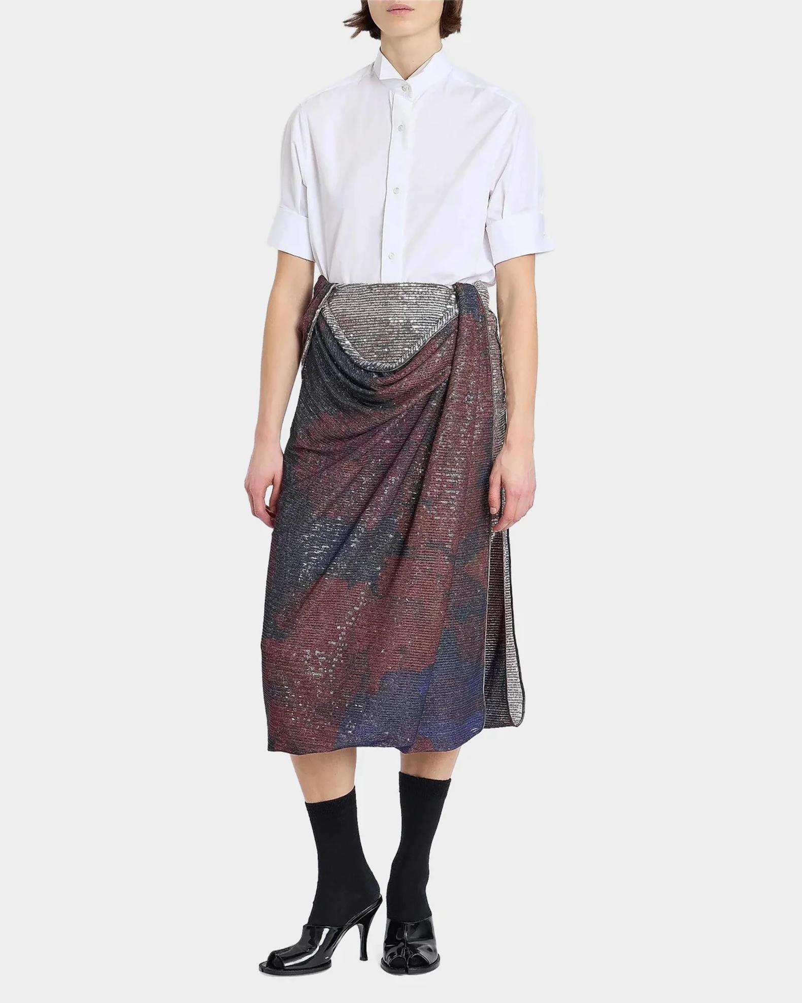 MM6 Maison Margiela Sequined Draped Midi Skirt | Neiman Marcus