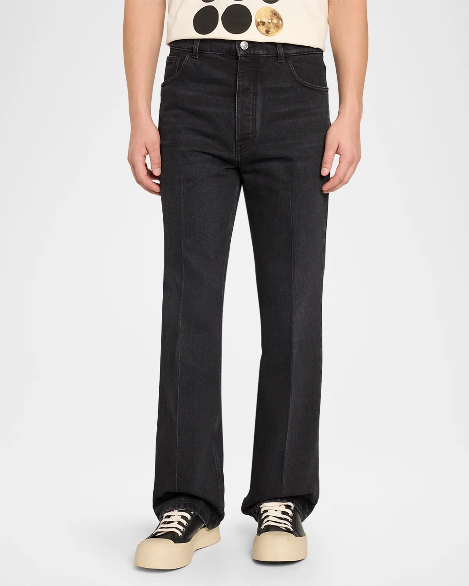 Marni Men's Charcoal Denim Flare Jeans | Neiman Marcus