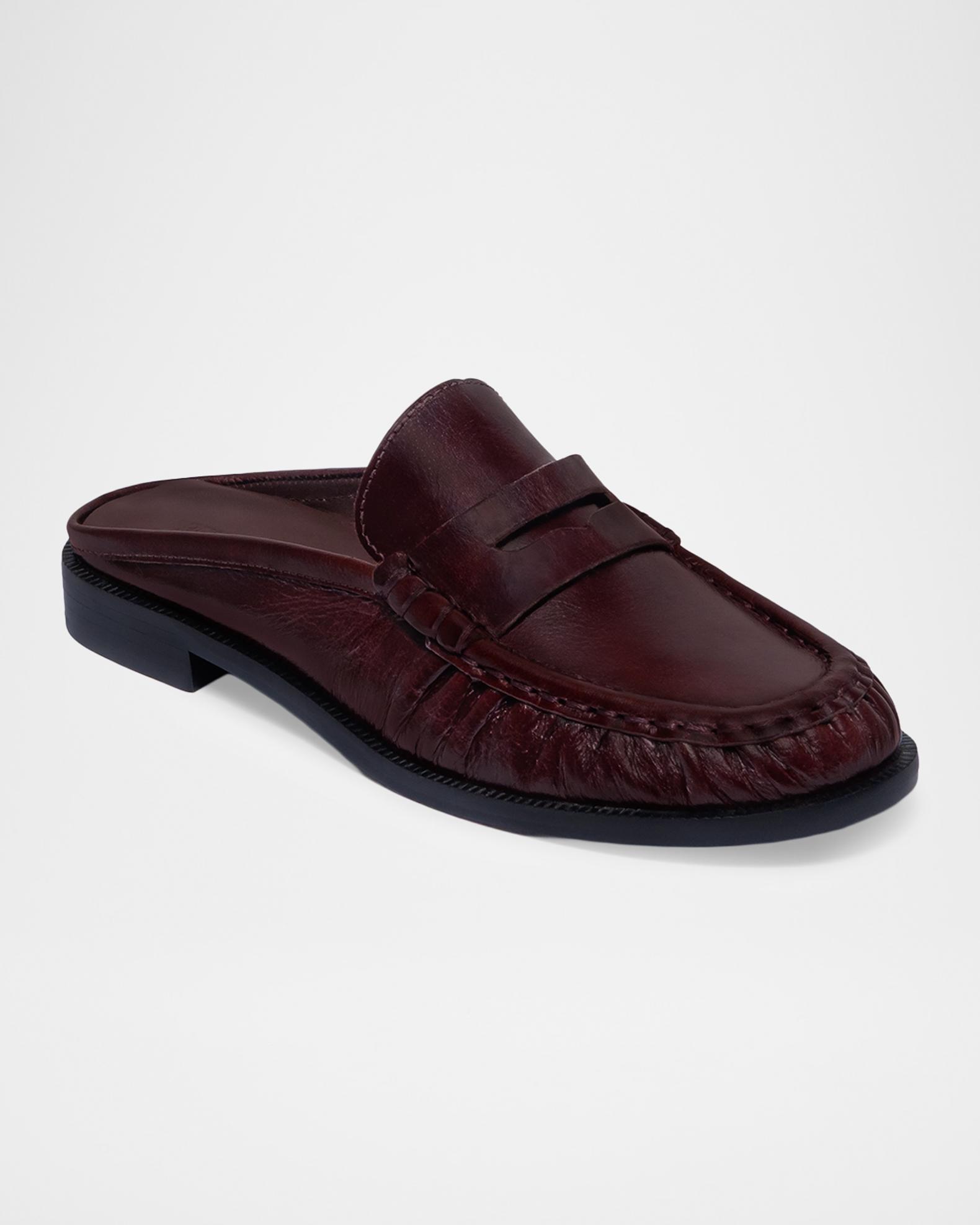 Bernardo Tilda Leather Penny Loafer Mules | Neiman Marcus