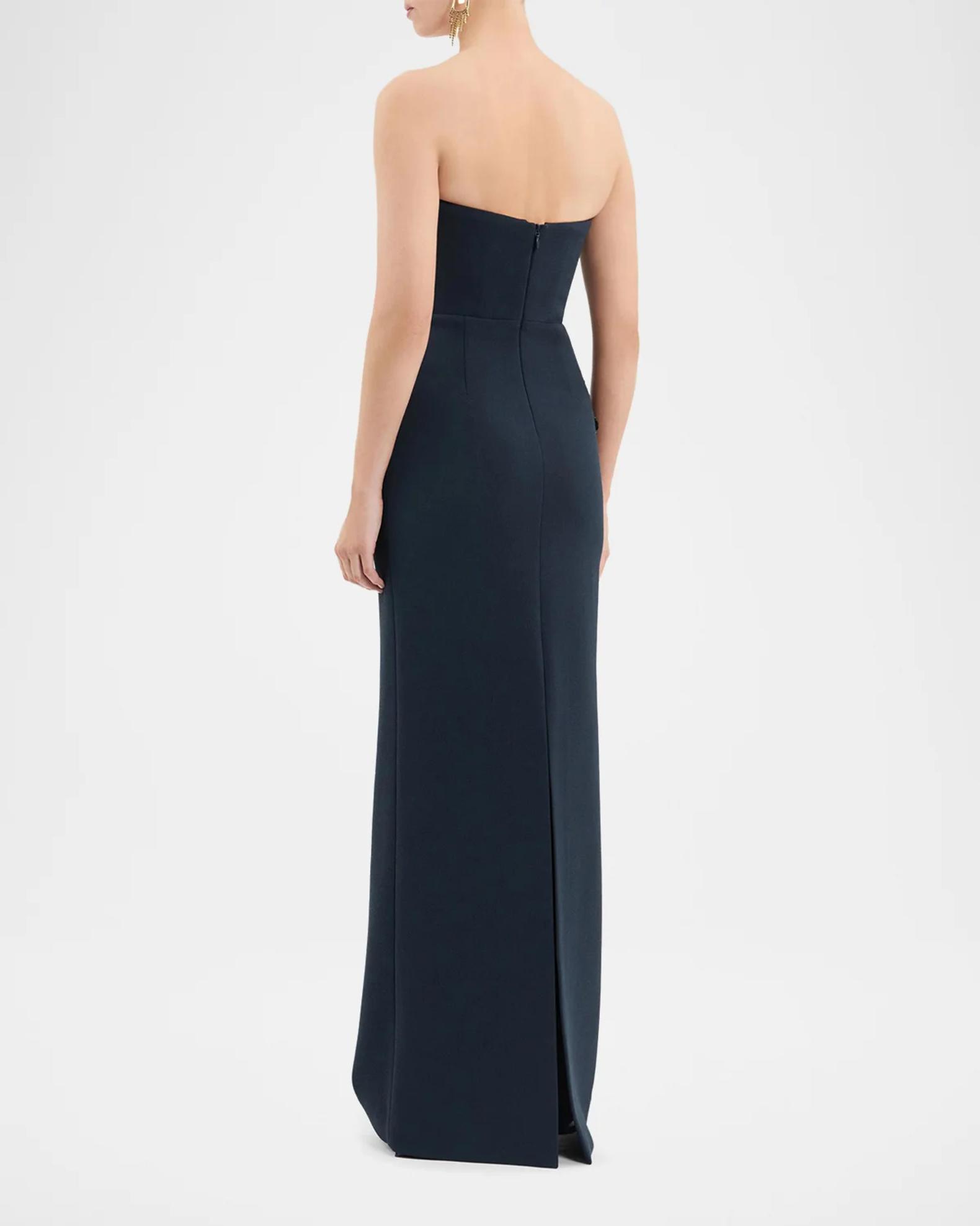 Rebecca Vallance Fresa Embellished-Trim Crepe Column Gown | Neiman Marcus