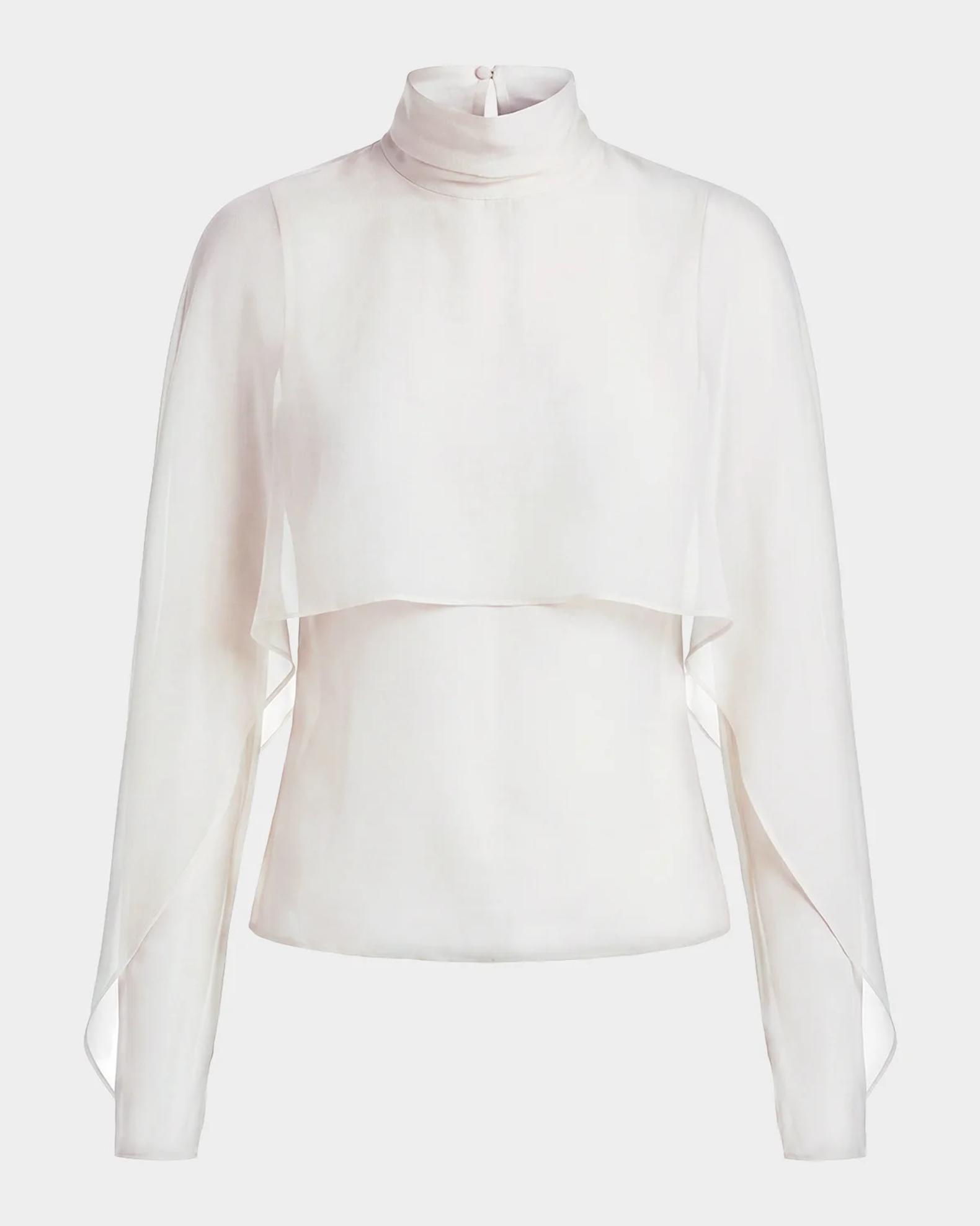 NICHOLAS Dahlia Draped Georgette Blouse | Neiman Marcus
