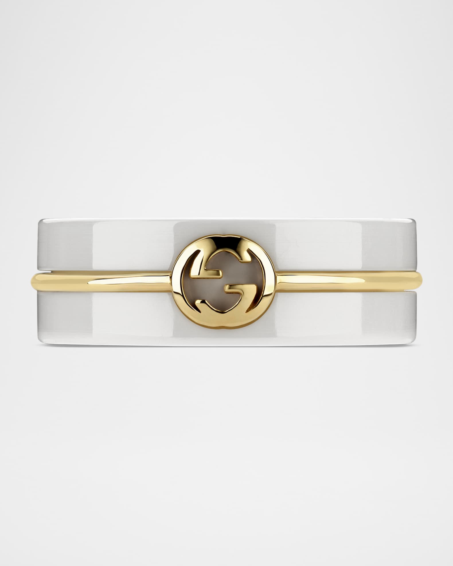 Gucci GGロゴリング 18Kホワイトゴールド Gucci Gucci Interlocking 18K White Zirconia Ring | Neiman Marcus
