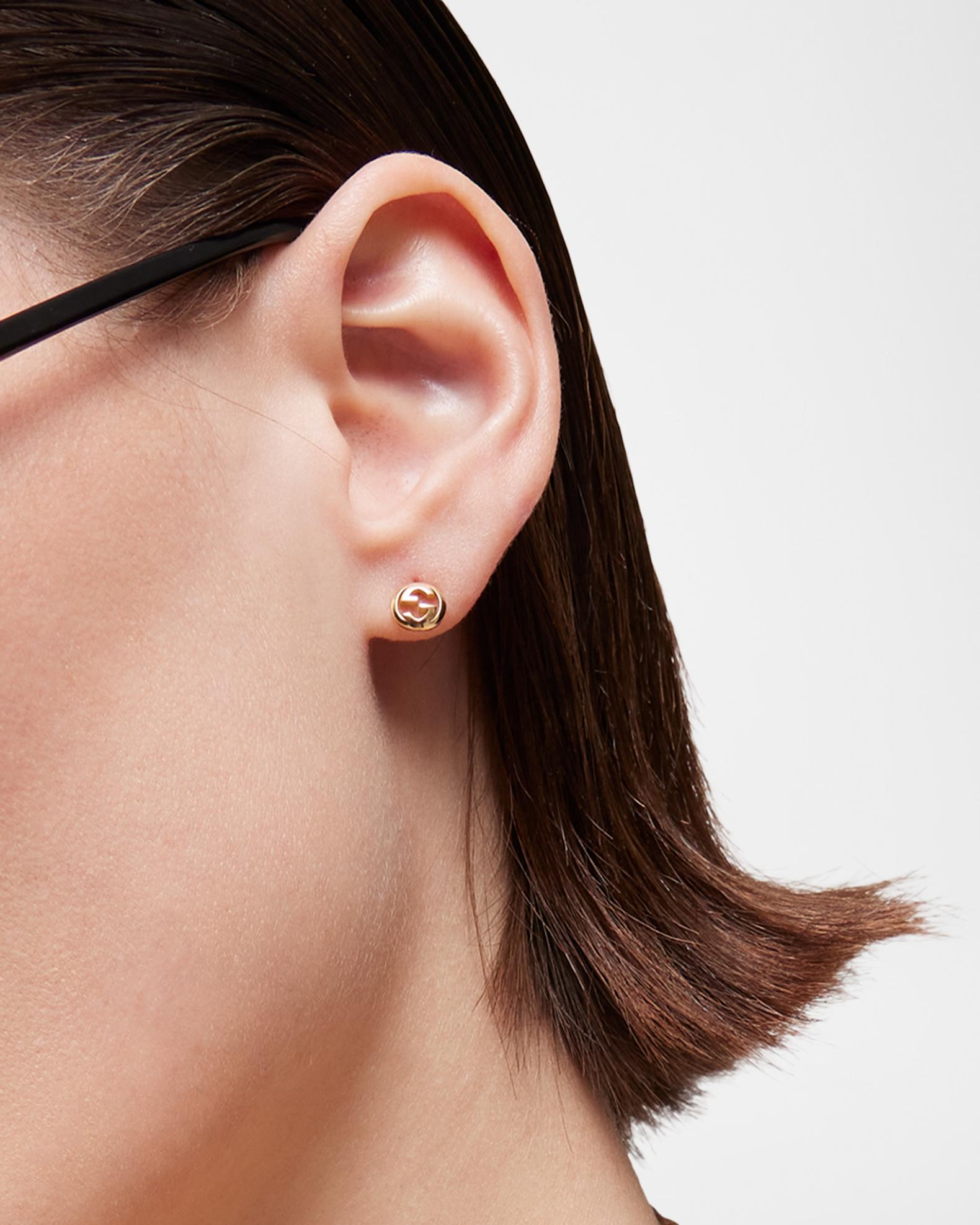 Gucci Gucci Interlocking 18K Yellow Gold Stud Earrings | Neiman Marcus