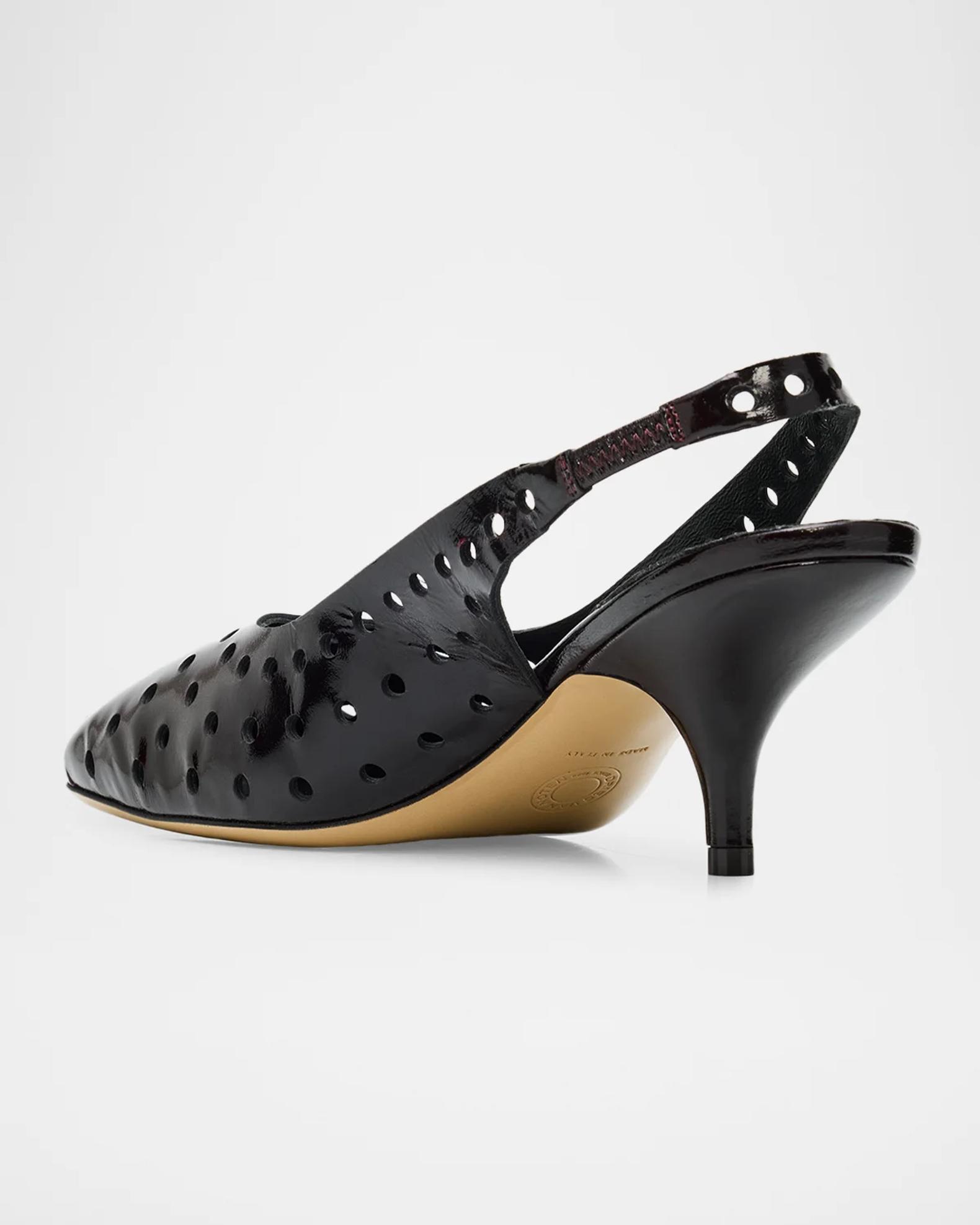Dries Van Noten 65MM Eyelet Leather Slingback Pumps | Neiman Marcus
