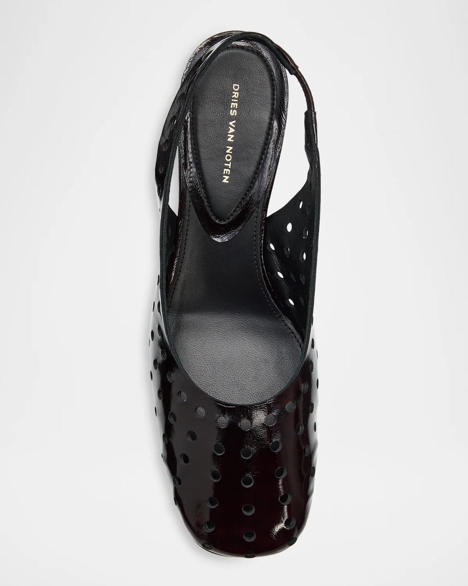Dries Van Noten 65MM Eyelet Leather Slingback Pumps | Neiman Marcus