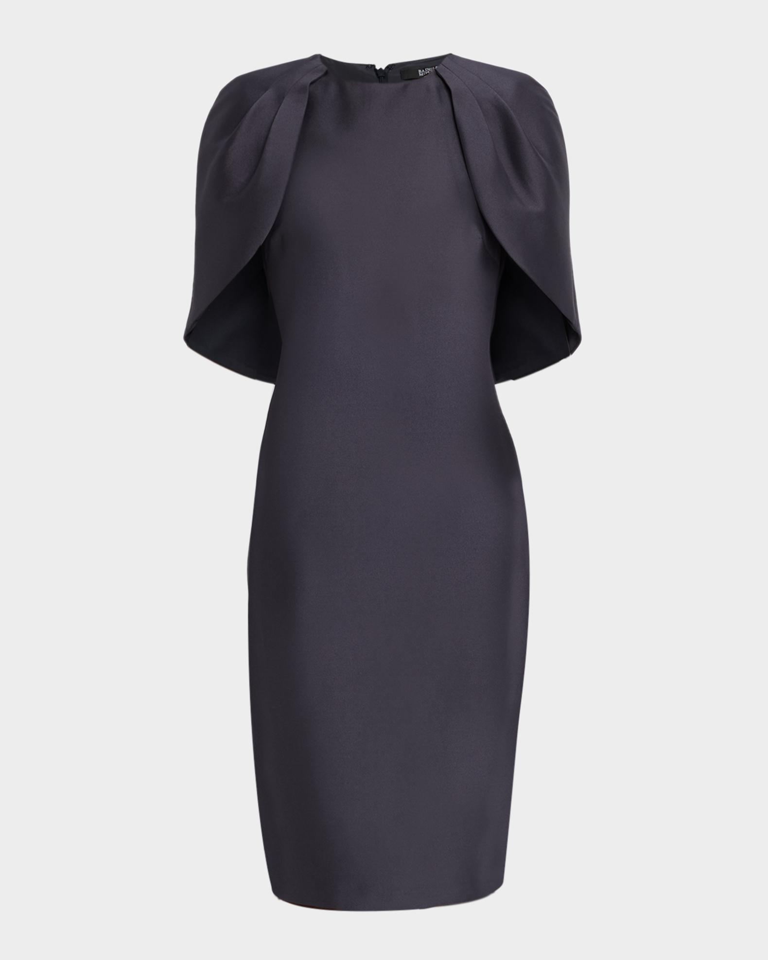 cape sleeve bodycon midi dress Badgley Mischka Cape-Sleeve Dress, Charcoal, Women's, 0 Size:8.5 US creating a striking exchange124 light brown short dress
