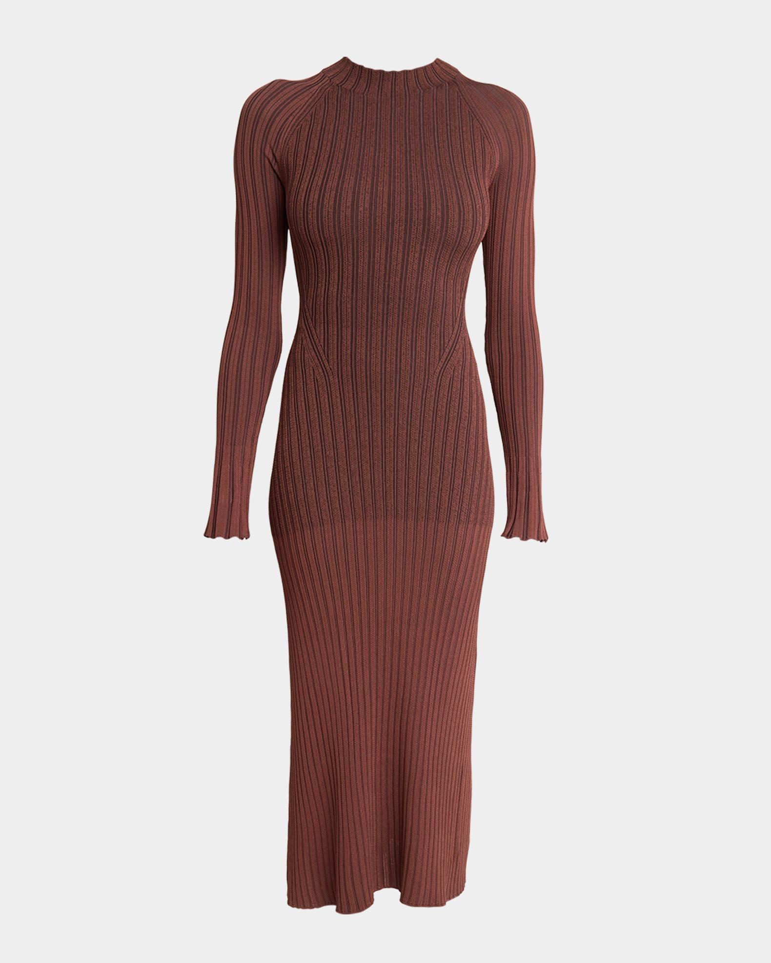sunflower jersey midi dress by proenza schouler Roux Long-Sleeve Silk-Blend Rib SALEKEEP