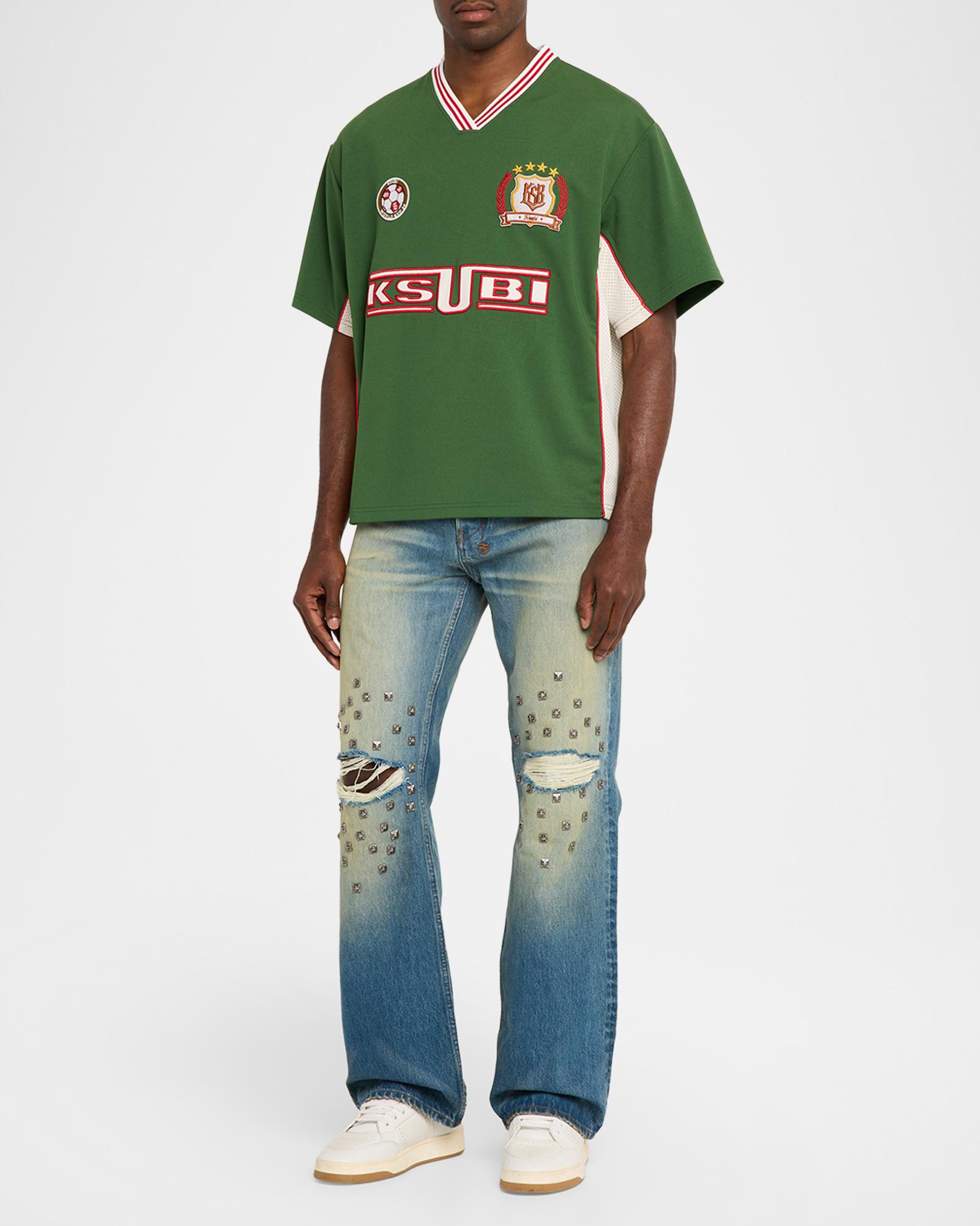 Ksubi Jersey-Printed V-Neck T-Shirt | Neiman Marcus